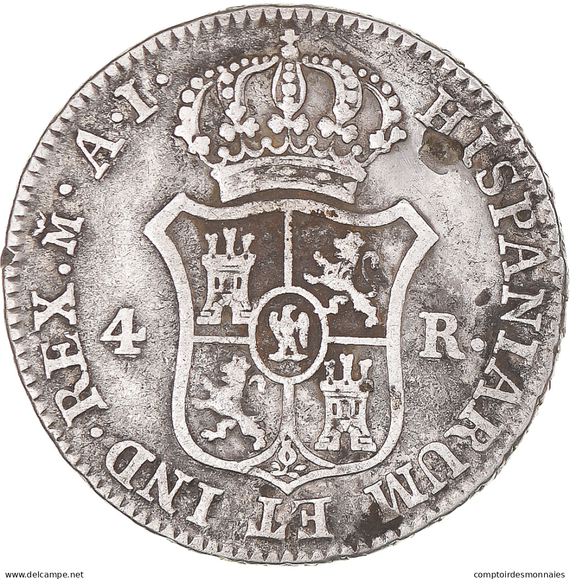 Monnaie, Espagne, Joseph Napolean, 4 Réales, 1810, Madrid, TB+, Argent - Primi Conii