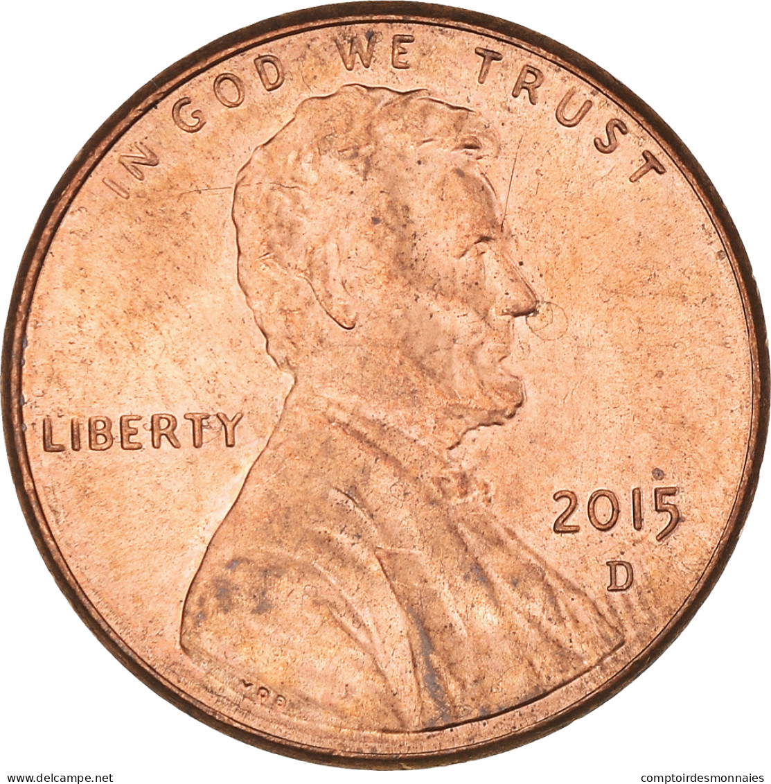 Monnaie, États-Unis, Cent, 2015, Denver, TTB, Copper Plated Zinc - 1959-…: Lincoln, Memorial Reverse