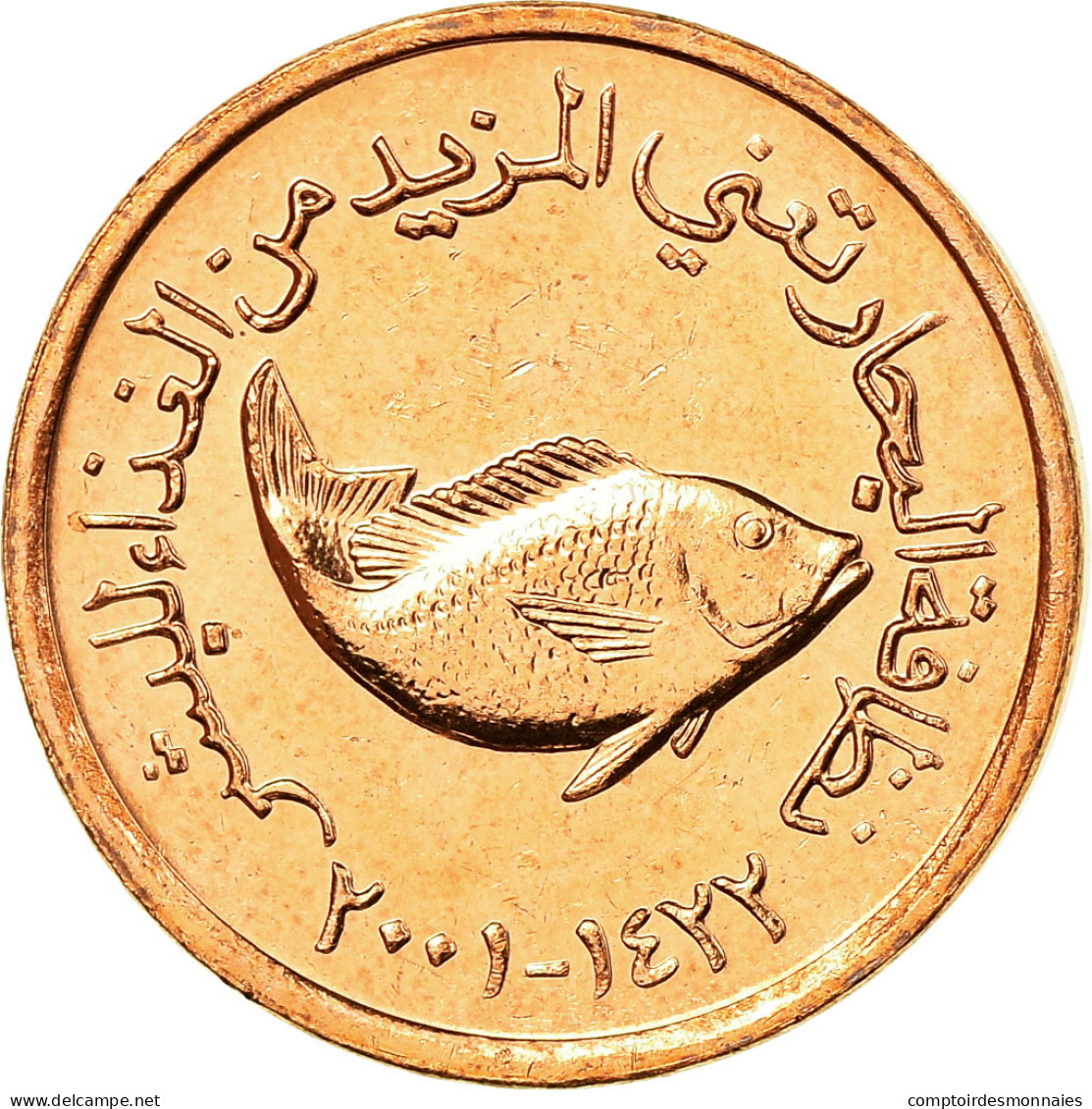Monnaie, United Arab Emirates, 5 Fils, 2001/AH1422, British Royal Mint, SPL - Emirati Arabi