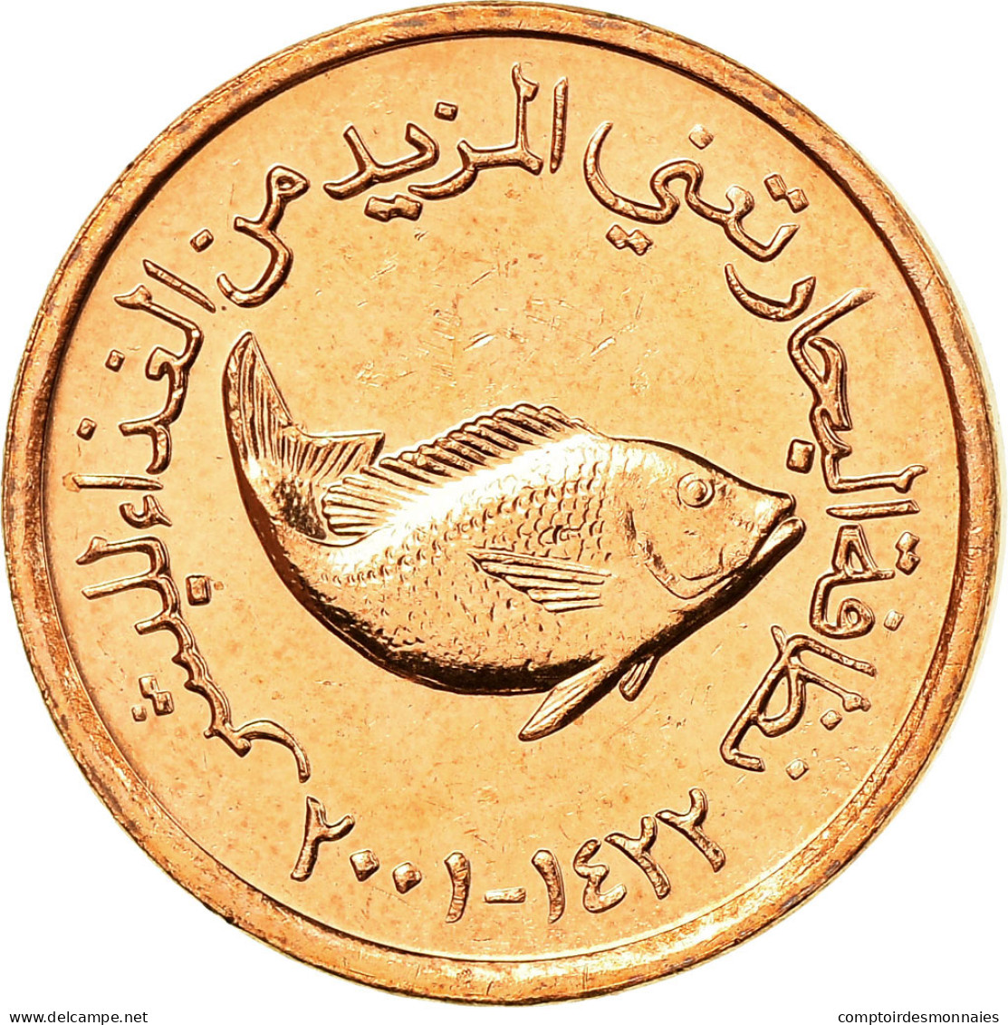 Monnaie, United Arab Emirates, 5 Fils, 2001/AH1422, British Royal Mint, SPL - United Arab Emirates