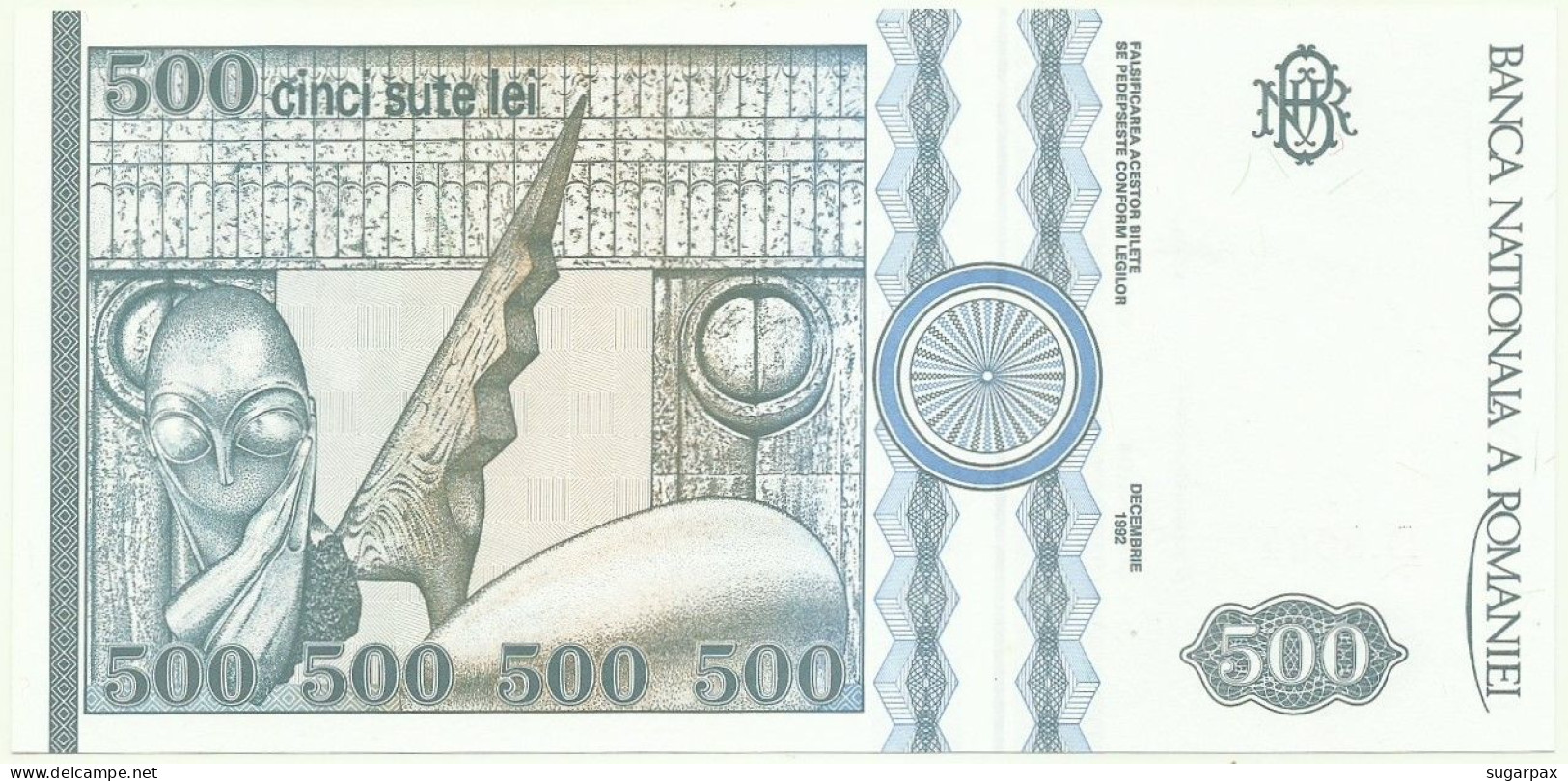 ROMANIA - 500 Lei - 12.1992 - Pick 101.b - Unc. - Série D.0044 - Roumanie