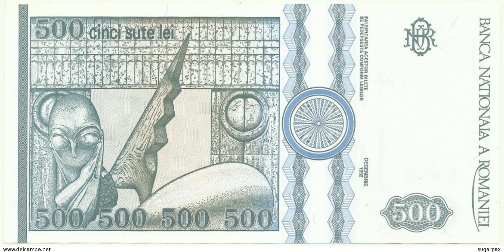 ROMANIA - 500 Lei - 12.1992 - Pick 101.b - Unc. - Série G.0028 - Roumanie