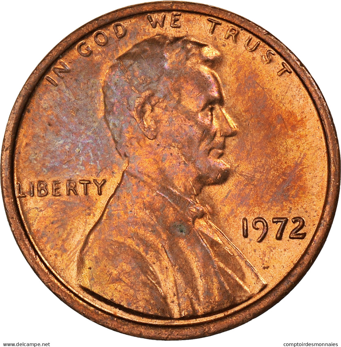 Monnaie, États-Unis, Lincoln Cent, Cent, 1972, U.S. Mint, Philadelphie, TTB+ - 1959-…: Lincoln, Memorial Reverse