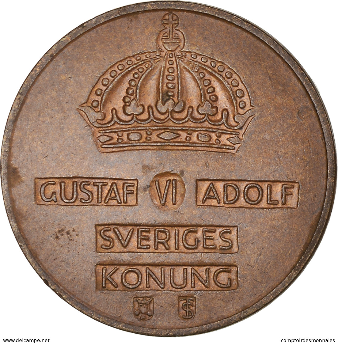 Monnaie, Suède, Gustaf VI, 2 Öre, 1959, TB+, Bronze, KM:821 - Suède