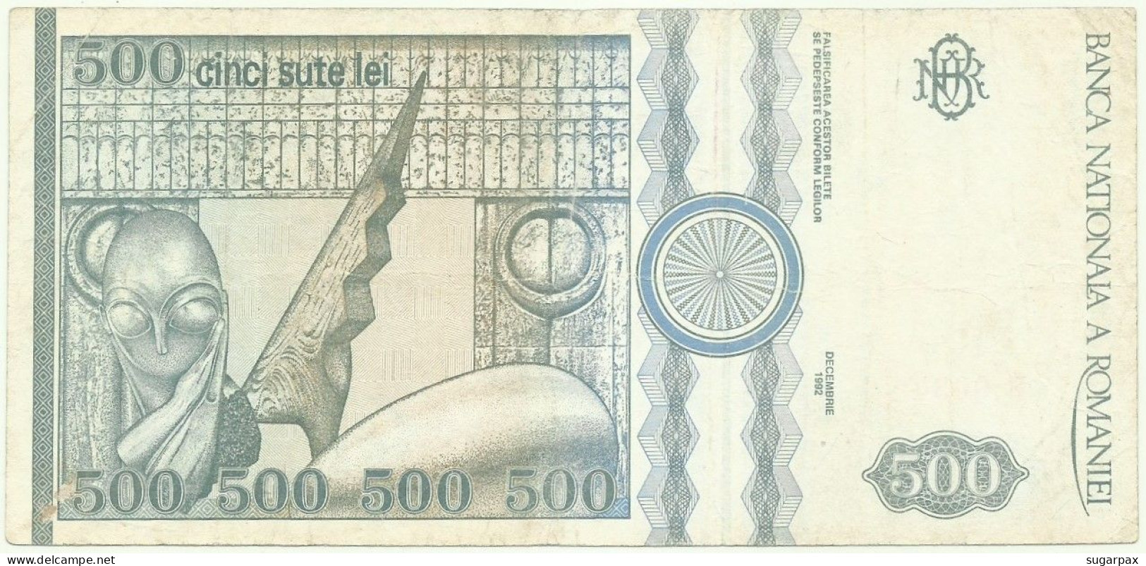 ROMANIA - 500 Lei - 12.1992 - Pick 101.b - Série F.0034 - Roumanie