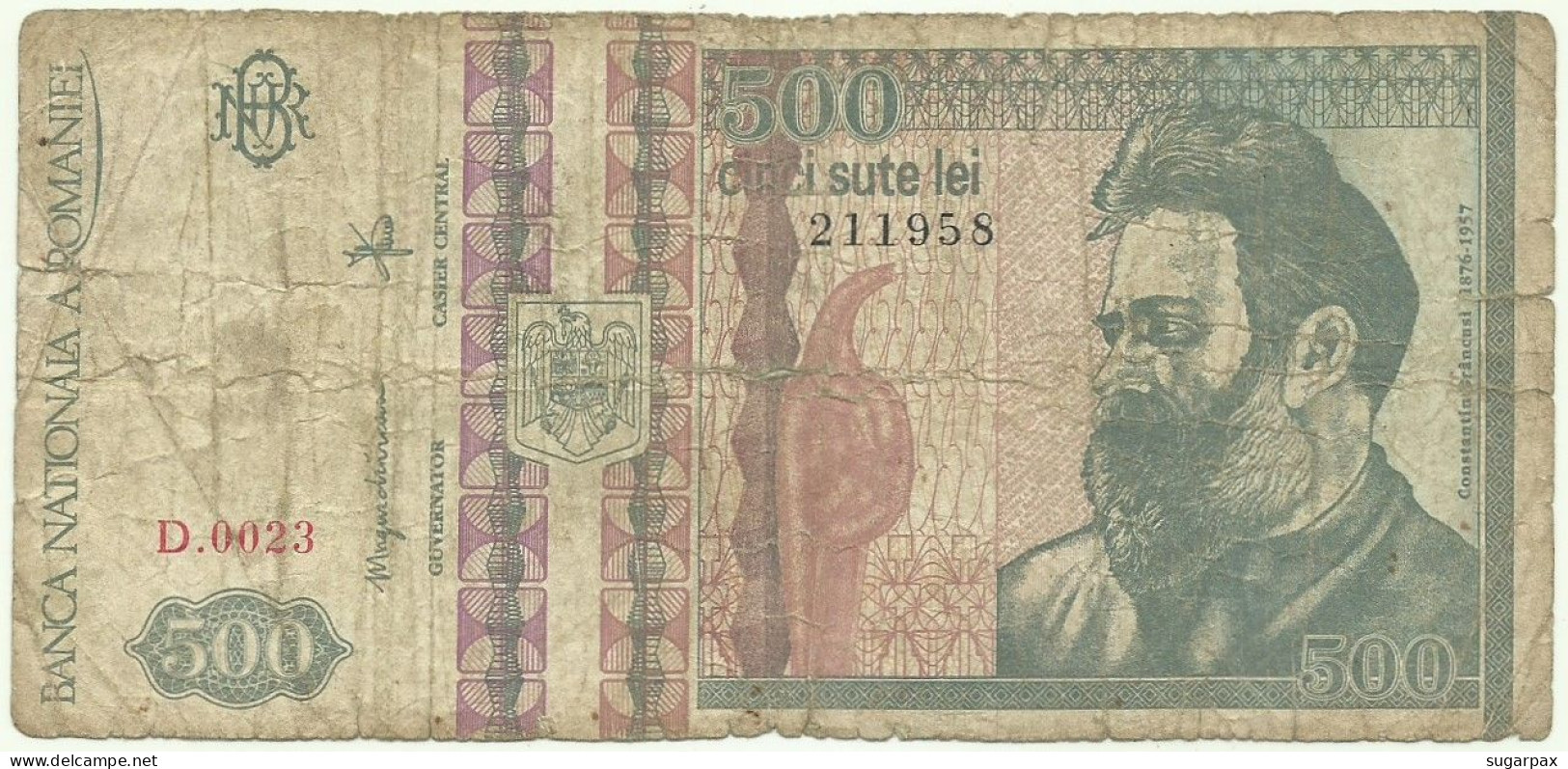 ROMANIA - 500 Lei - 12.1992 - Pick 101.b - Série D.0023 - Rumania