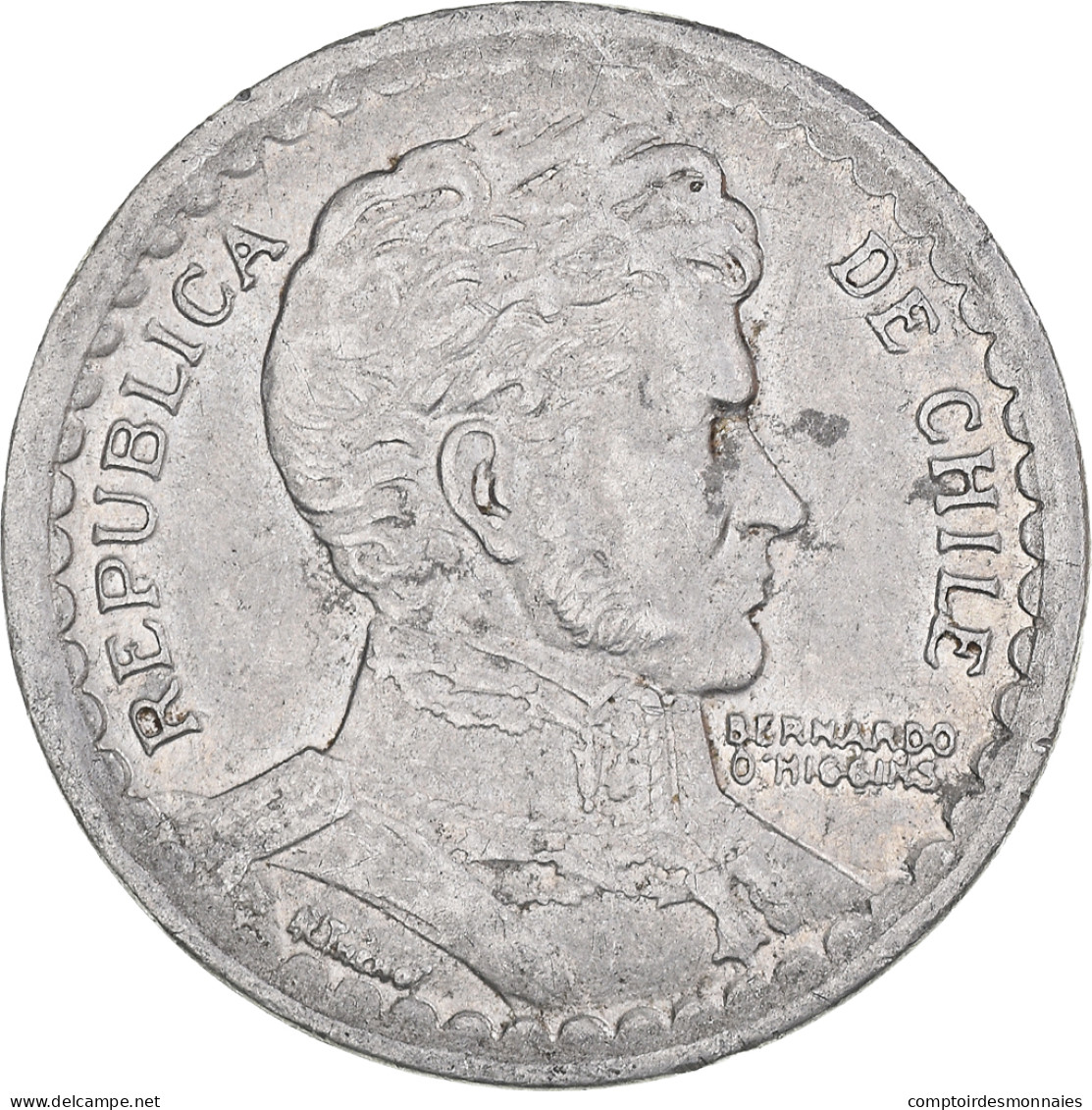 Monnaie, Chili, Peso, 1956, TTB, Aluminium, KM:179a - Cile