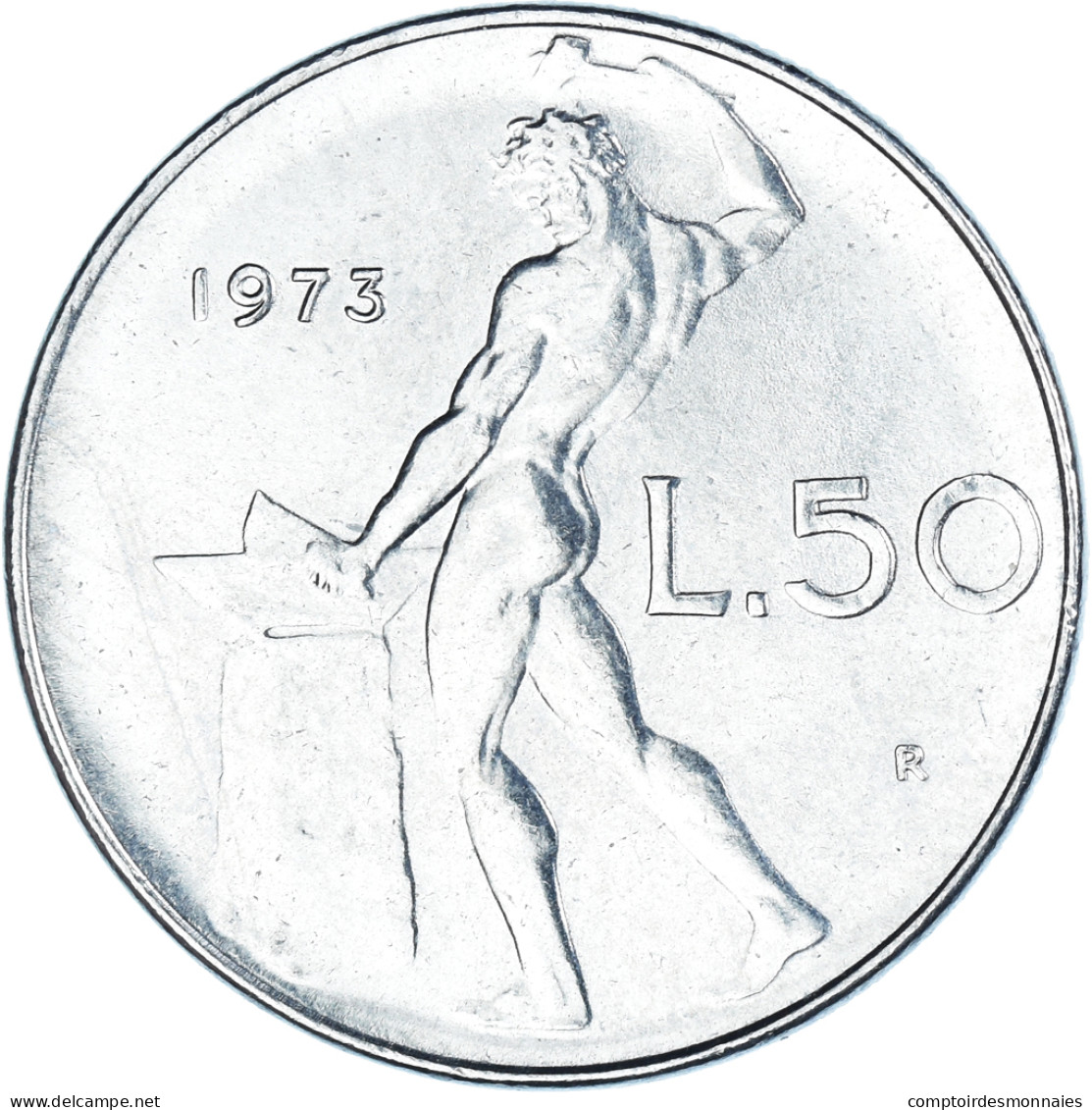 Monnaie, Italie, 50 Lire, 1973, Rome, SPL, Acier Inoxydable, KM:95.1 - 50 Lire