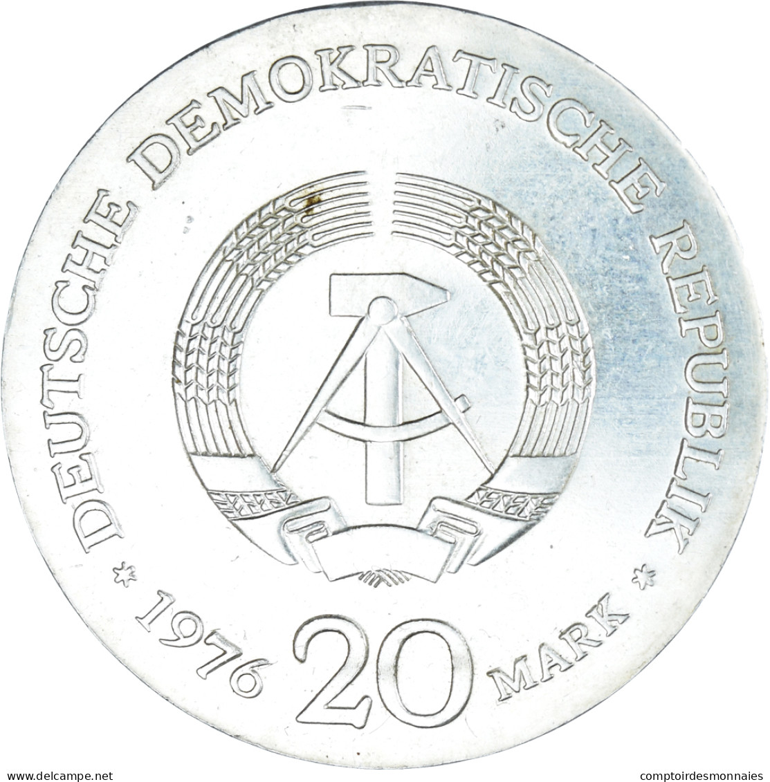 Monnaie, République Démocratique Allemande, 20 Mark, 1976, SUP, Argent, KM:63 - Commemorative