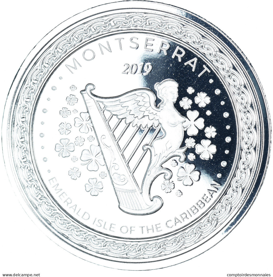 Monnaie, MONTSERRAT, Elizabeth II, Emerald Isle, 2 Dollars, 1 Silver Oz, 2019 - British Caribbean Territories