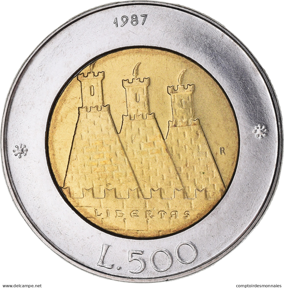 Monnaie, Saint Marin , 15th Anniversary - Resumption Of Coinage, 500 Lire, 1987 - Saint-Marin