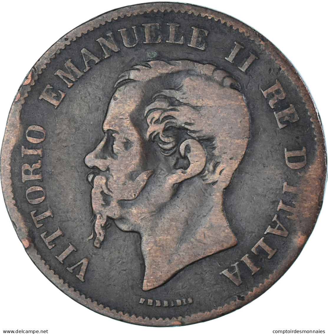 Monnaie, Italie, Vittorio Emanuele II, 5 Centesimi, 1862, Naples, TB, Cuivre - 1861-1878 : Victor Emmanuel II.