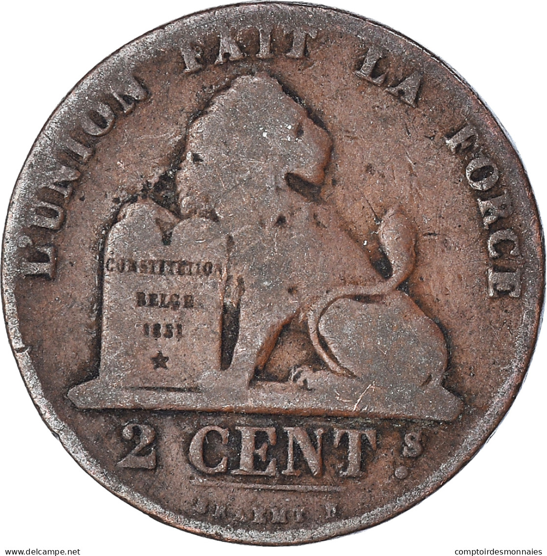 Monnaie, Belgique, 2 Centimes, 1865 - 2 Cents