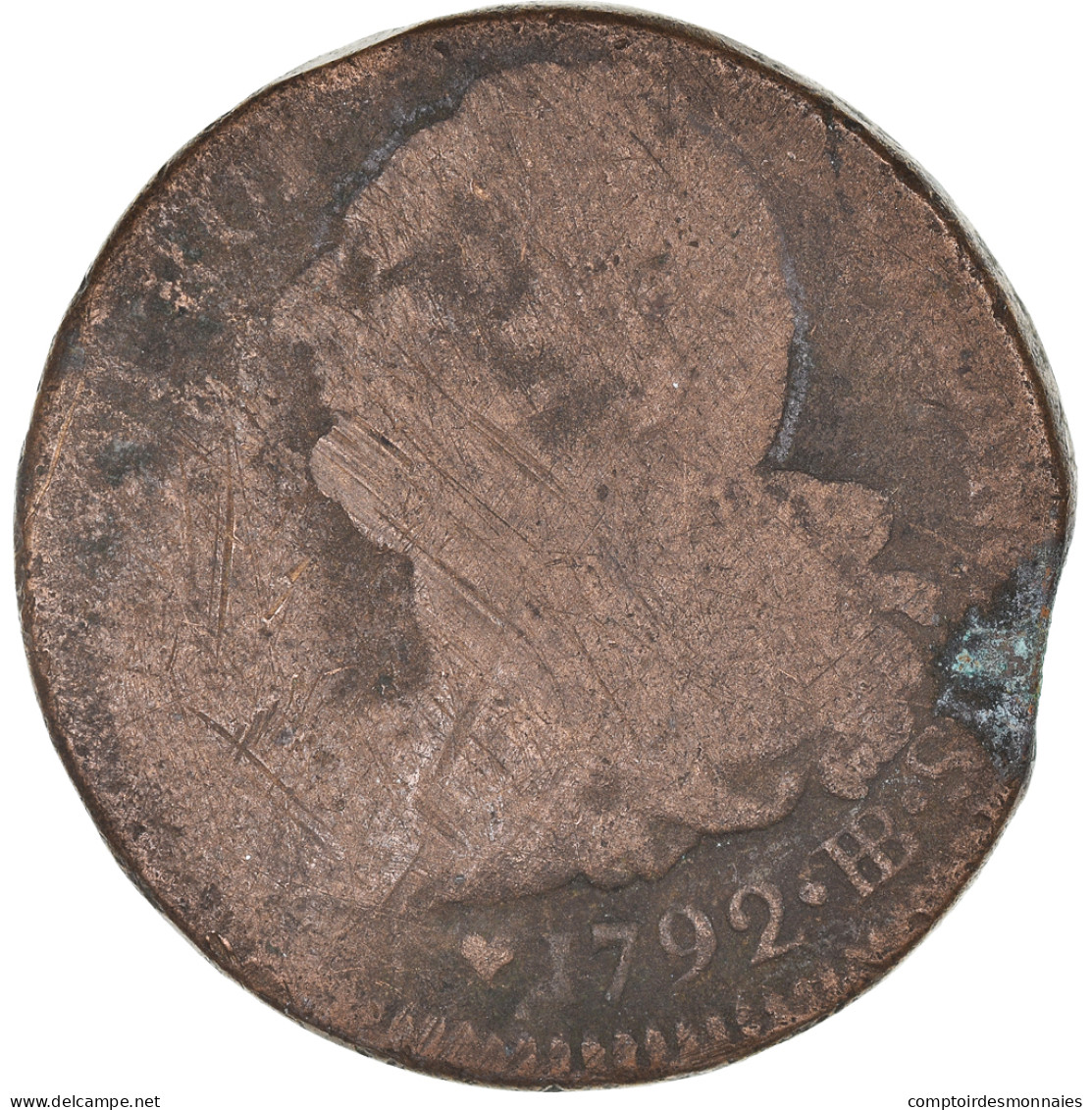 Monnaie, France, 2 Sols, 1792 - Andere & Zonder Classificatie