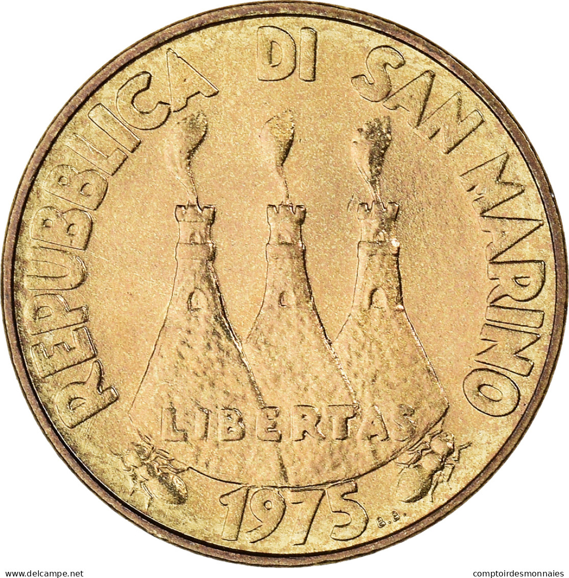 Monnaie, Saint Marin , 20 Lire, 1975, Rome, FDC, Bronze-Aluminium, KM:44 - San Marino