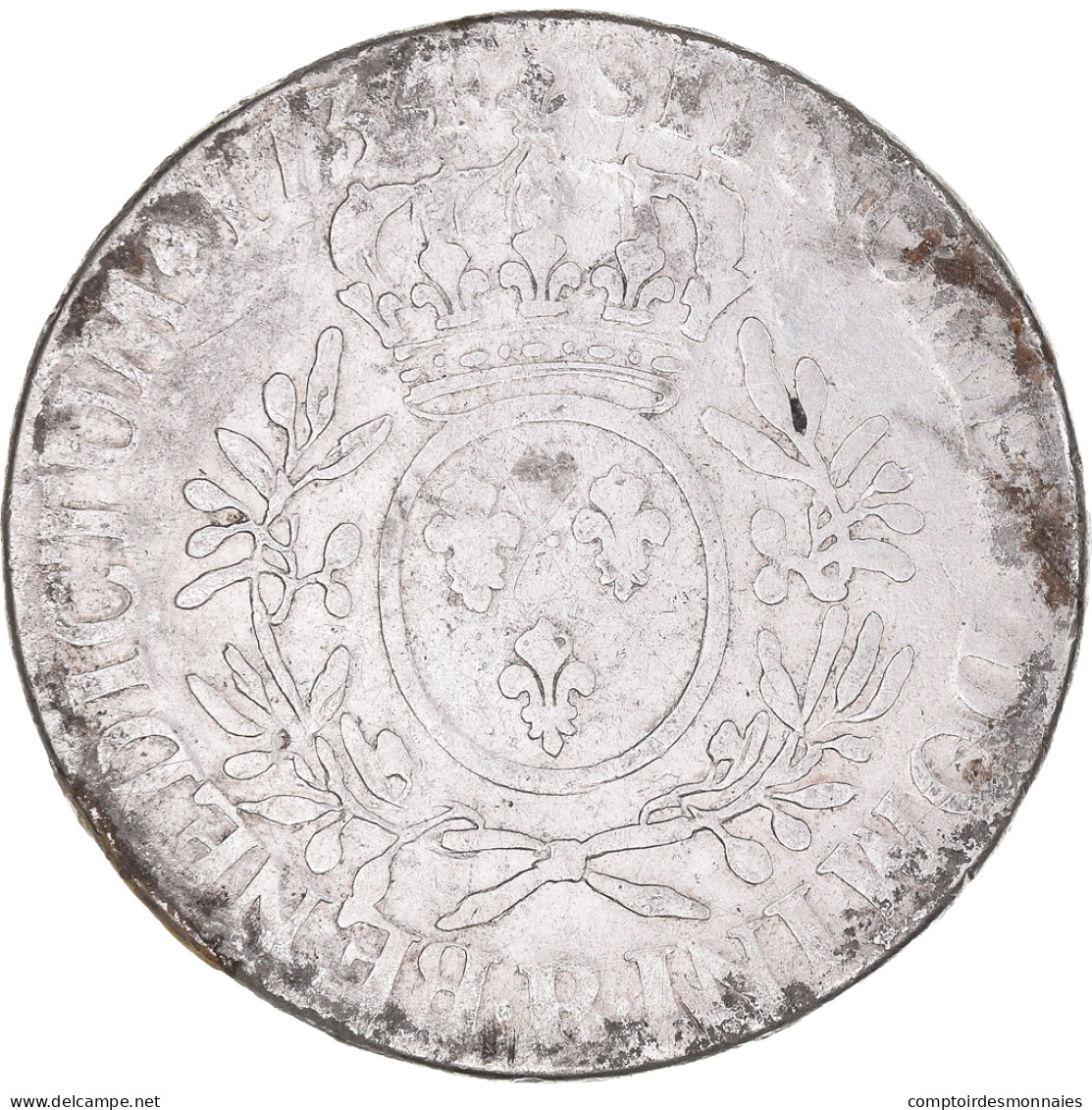 Monnaie, France, Louis XV, Ecu Aux Branches D'olivier, 1734, Orléans, B+ - 1715-1774 Ludwig XV. Der Vielgeliebte