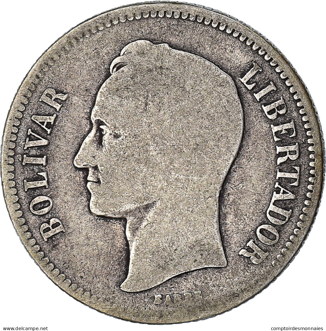 Monnaie, Venezuela, Gram 10, 2 Bolivares, 1902, TB, Argent, KM:23 - Venezuela