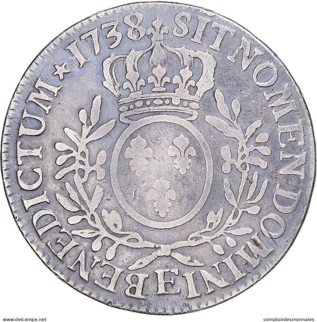 Monnaie, France, Louis XV, Ecu Aux Branches D'olivier, 1738, Tours, TB, Argent - 1715-1774 Ludwig XV. Der Vielgeliebte