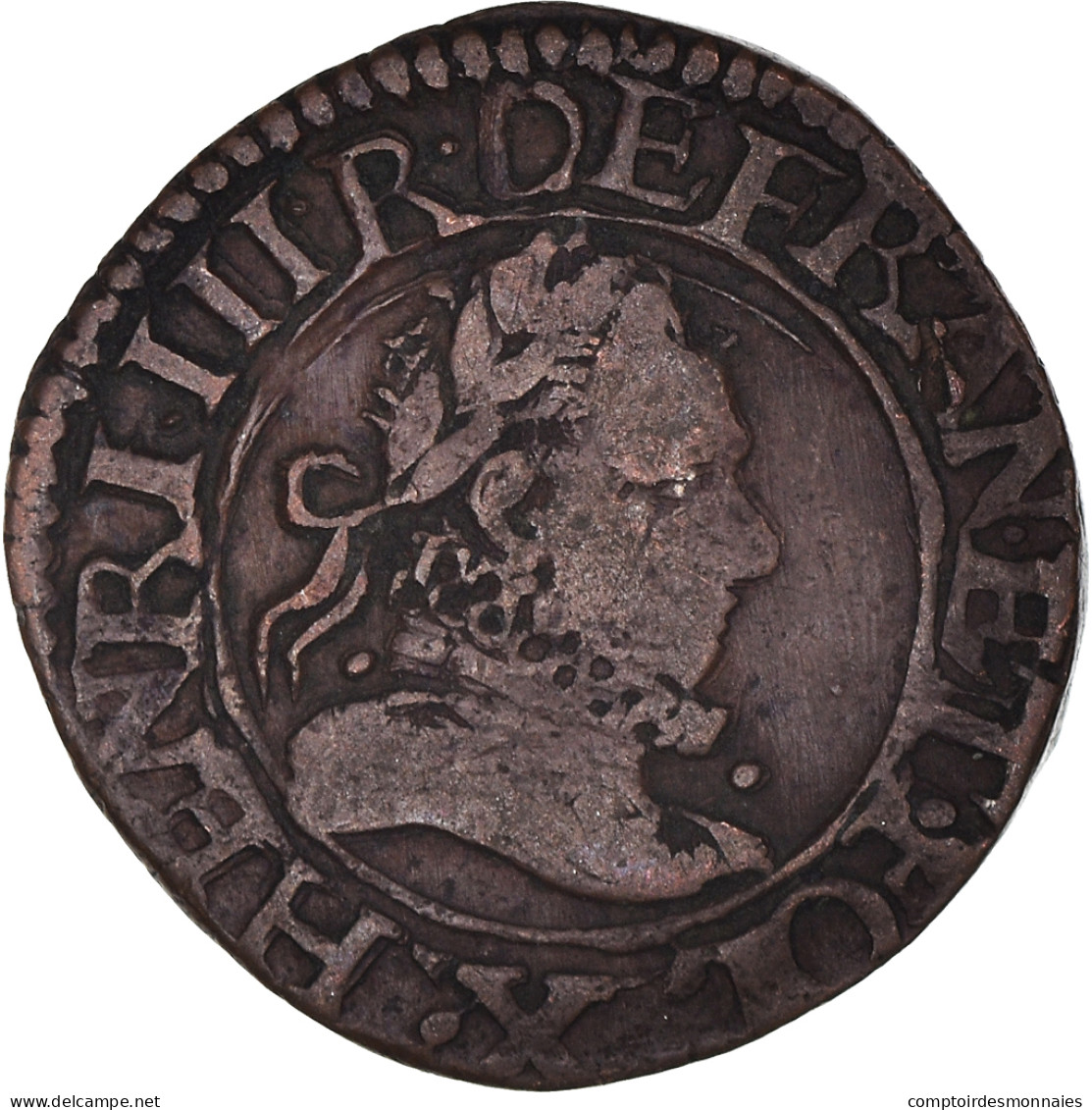 Monnaie, France, Henri III, Double Tournois, 1588, Amiens, TB+, Cuivre, CGKL:6 - 1574-1589 Enrico III