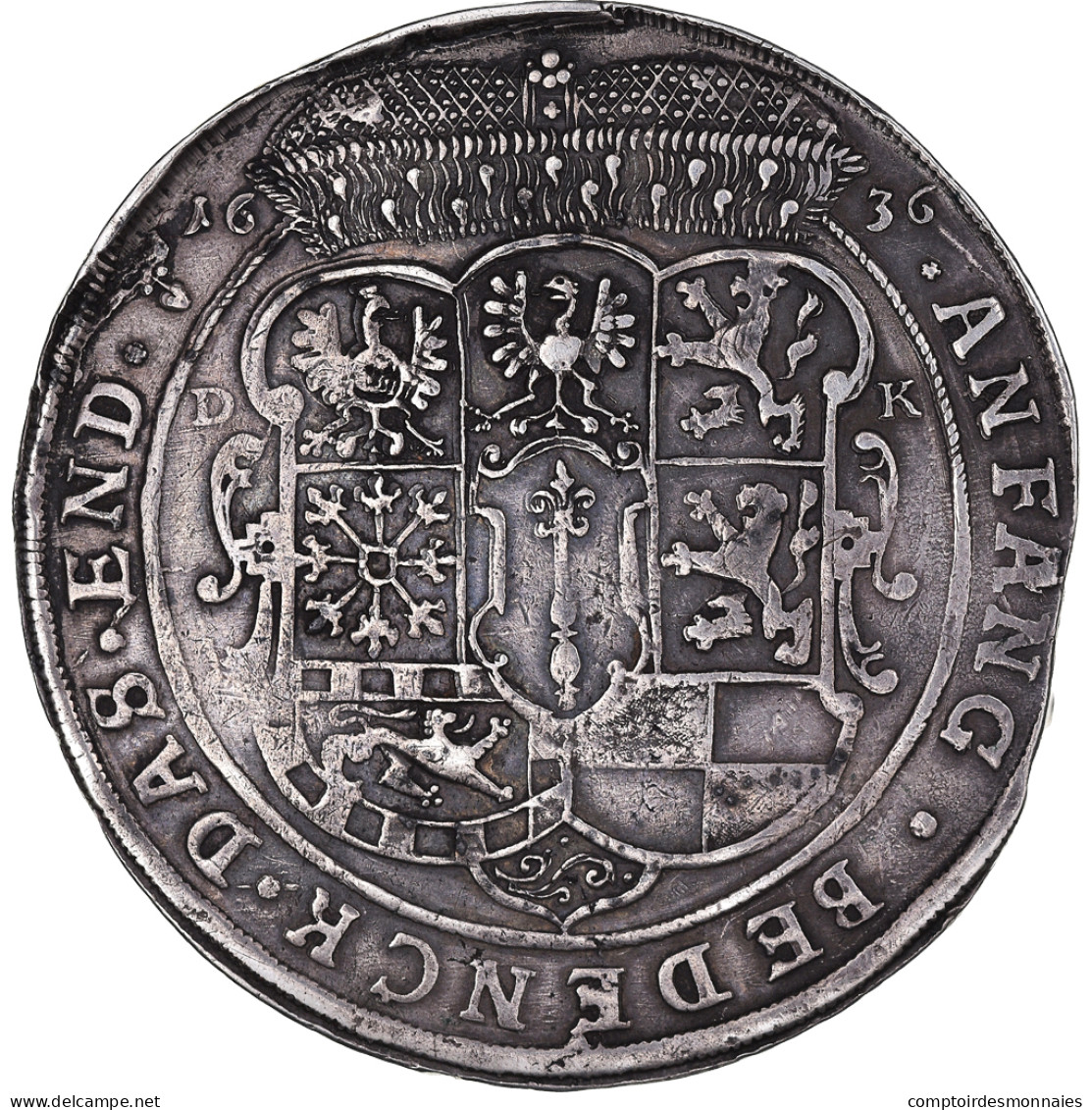 Monnaie, Etats Allemands, BRANDENBURG, Georg Wilhelm, Spruchtaler, 1636 - Taler Et Doppeltaler