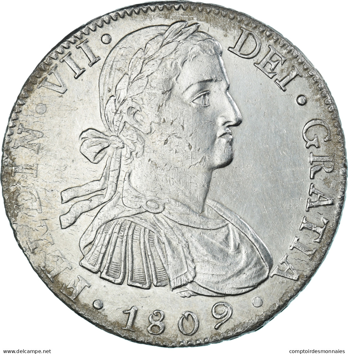 Monnaie, Espagne, Ferdinand VII, 8 Reales, 1809, Mexico, TH, TTB+, Argent - Primeras Acuñaciones