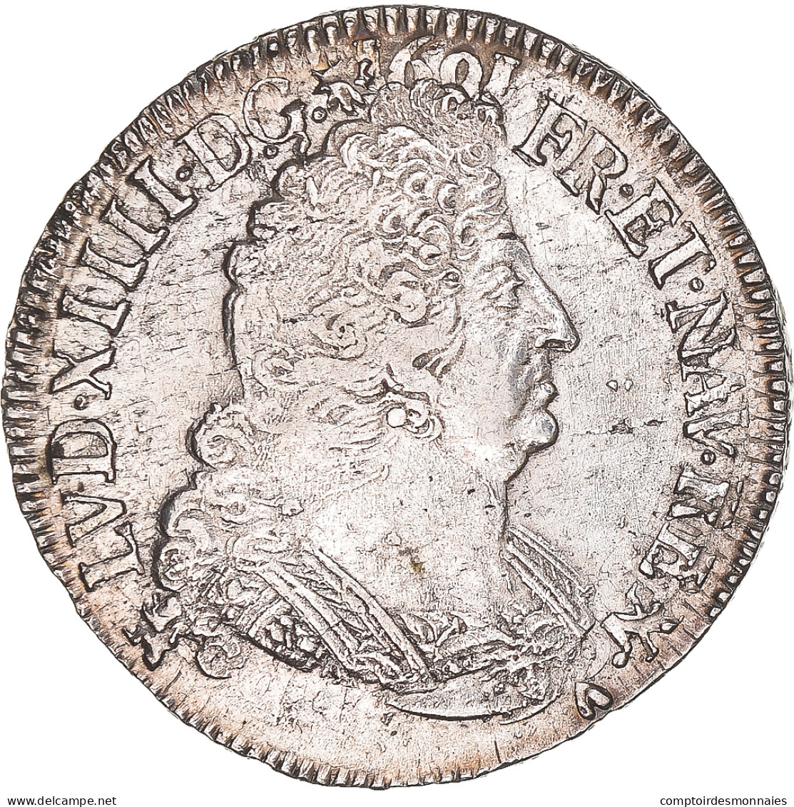 Monnaie, France, Louis XIV, 1/2 Écu Aux Palmes, 1/2 Ecu, 1693, Rennes - 1643-1715 Luigi XIV El Re Sole