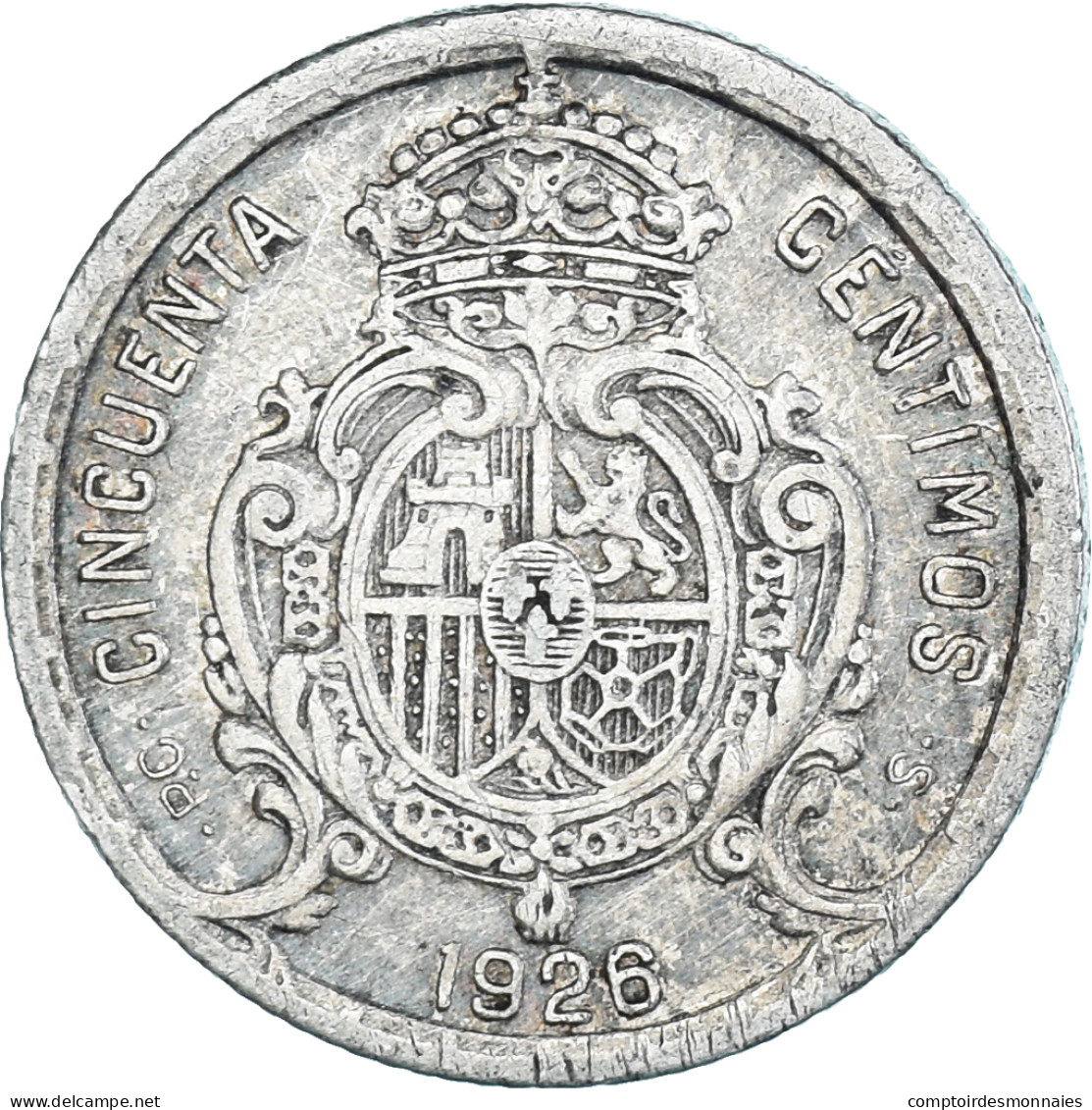 Monnaie, Espagne, Alfonso XIII, 50 Centimos, 1926, Madrid, TTB+, Argent, KM:741 - Premières Frappes