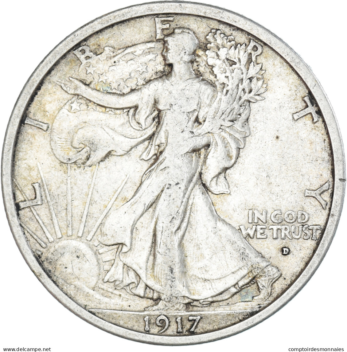 Monnaie, États-Unis, Walking Liberty Half Dollar, Half Dollar, 1917, U.S. Mint - 1916-1947: Liberty Walking