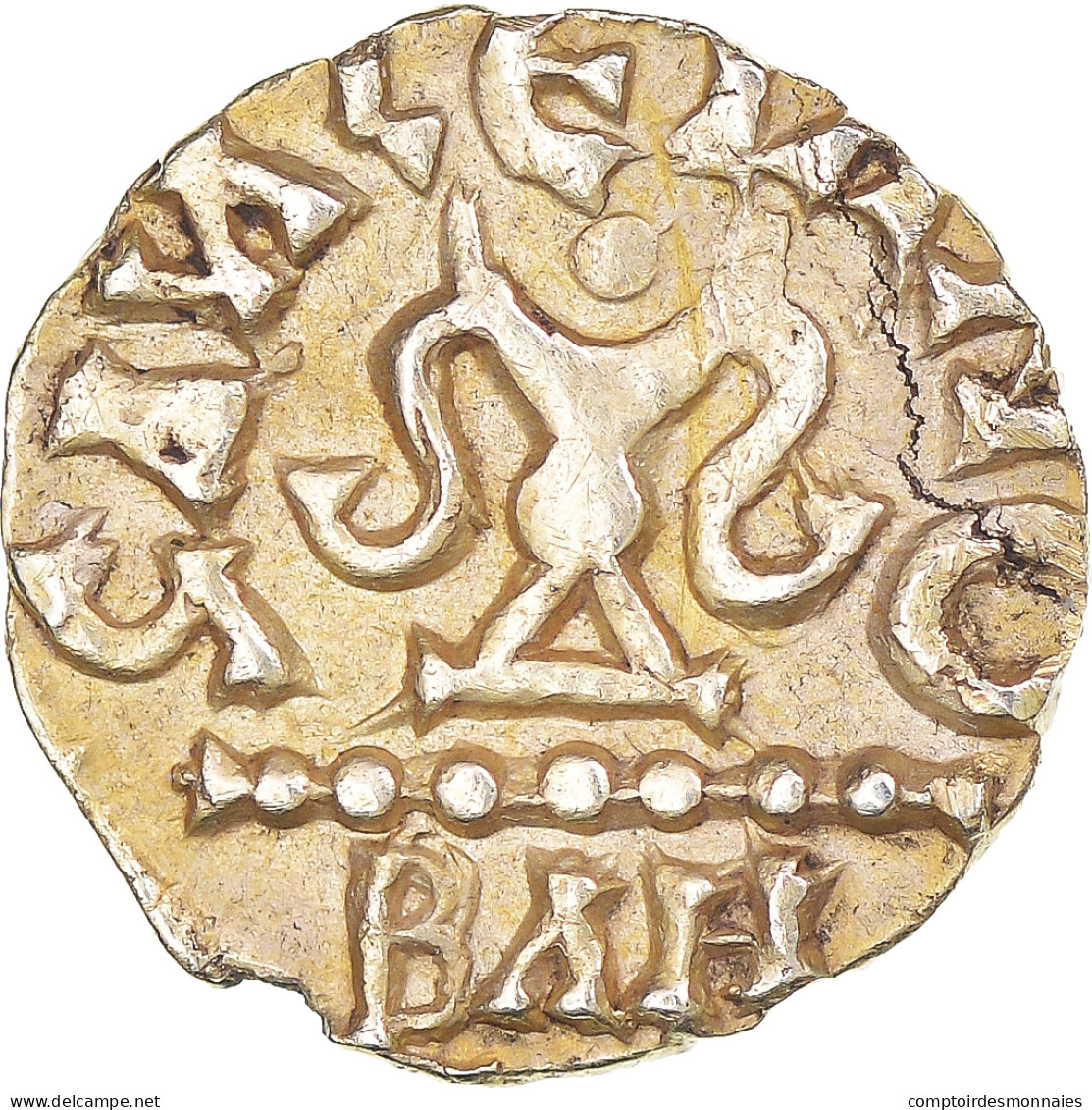 Monnaie, France, Triens, Monétaire Sigebert, VIIème Siècle, Banassac, SUP, Or - 470-751 Monnaies Mérovingiennes