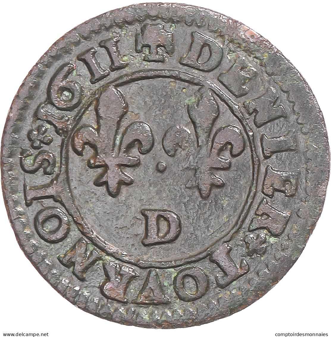 Monnaie, France, Louis XIII, Denier Tournois, 1611, Lyon, TTB, Cuivre, CGKL:360 - 1610-1643 Louis XIII Le Juste