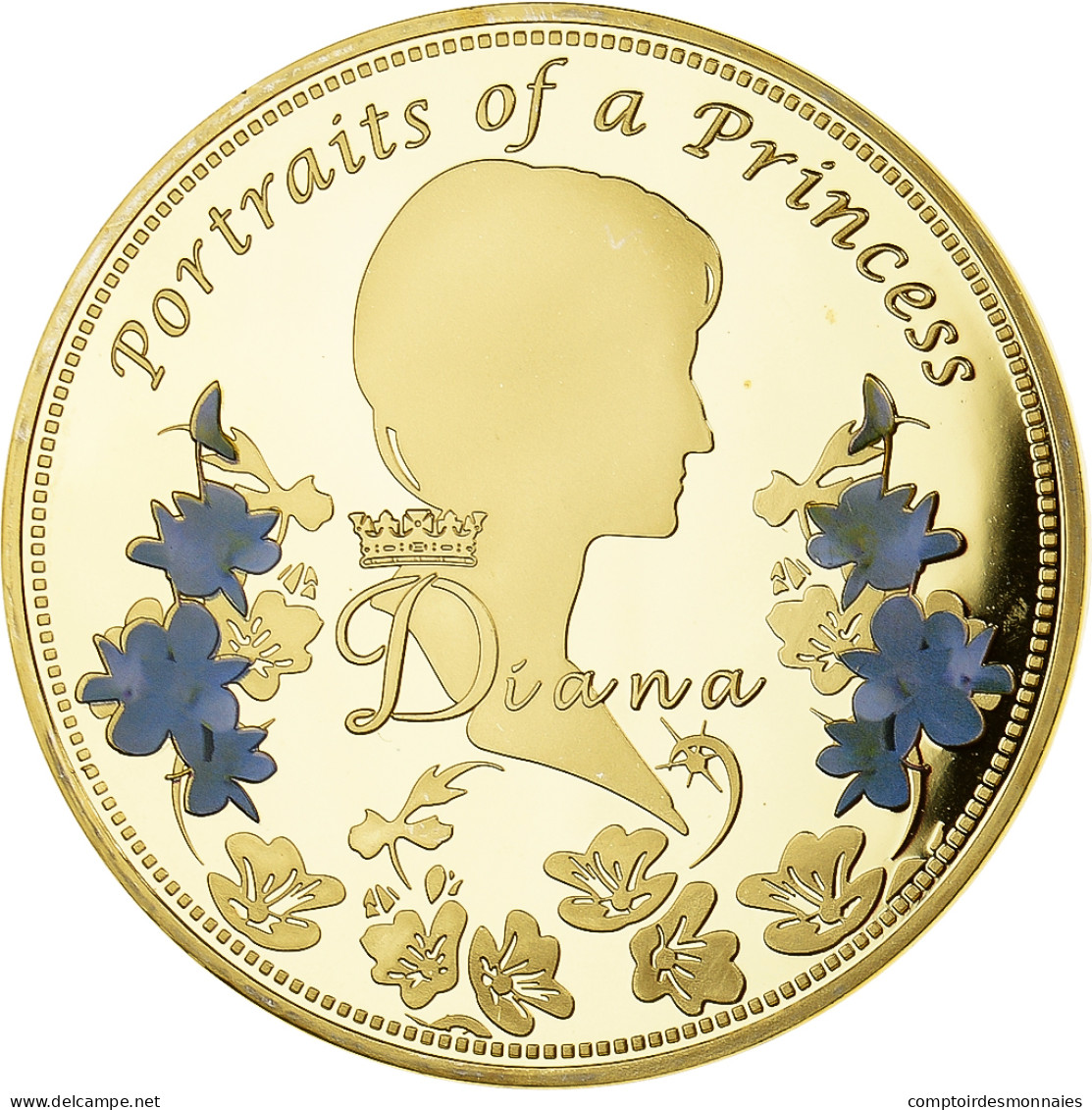 Royaume-Uni, Médaille, Portraits De La Princesse Diana, SPL, Copper Gilt - Altri & Non Classificati