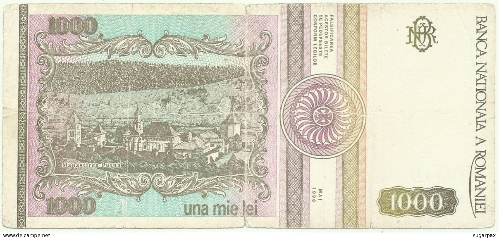 ROMANIA - 1 000 Lei - 05.1993 - Pick 102 - Série D.0001 - 1000 - Roumanie