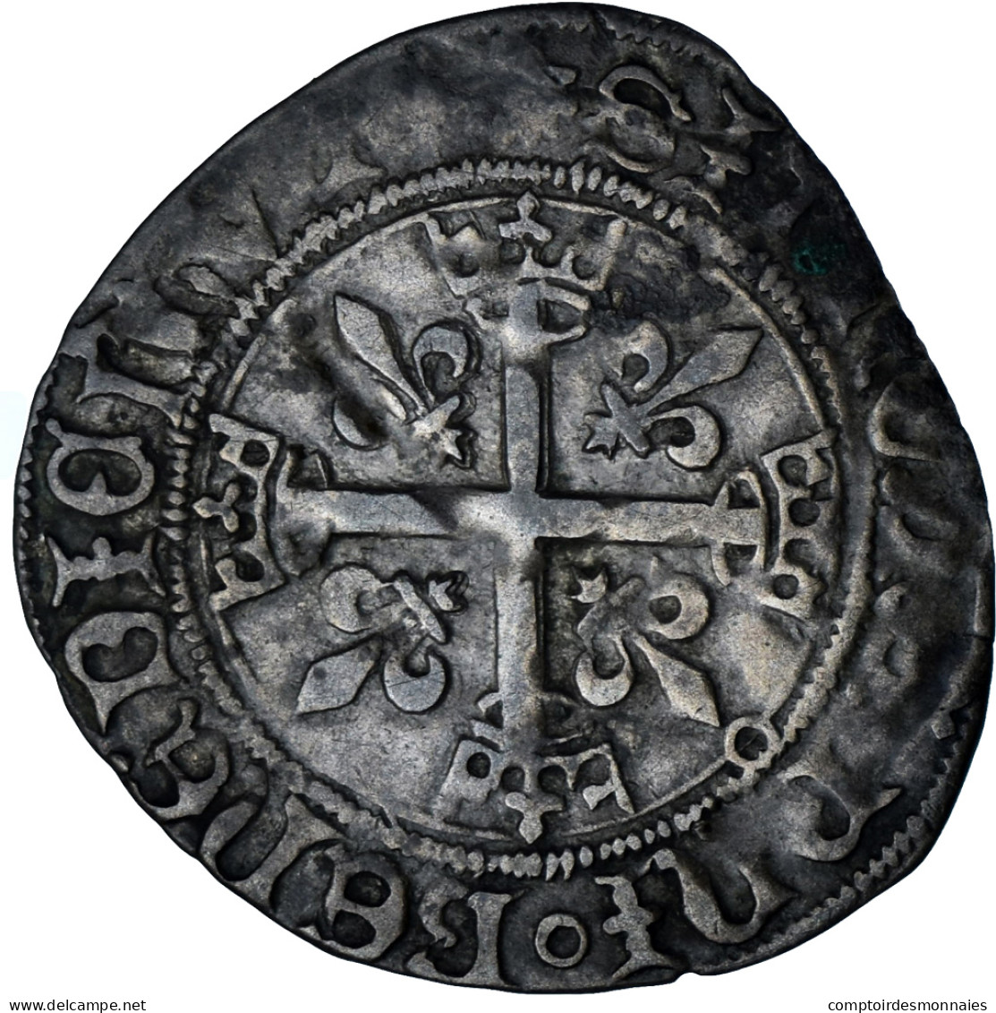 Monnaie, France, Charles VIII, Karolus Or Dizain, Poitiers, TTB, Billon - 1483-1498 Charles VIII L'Affable