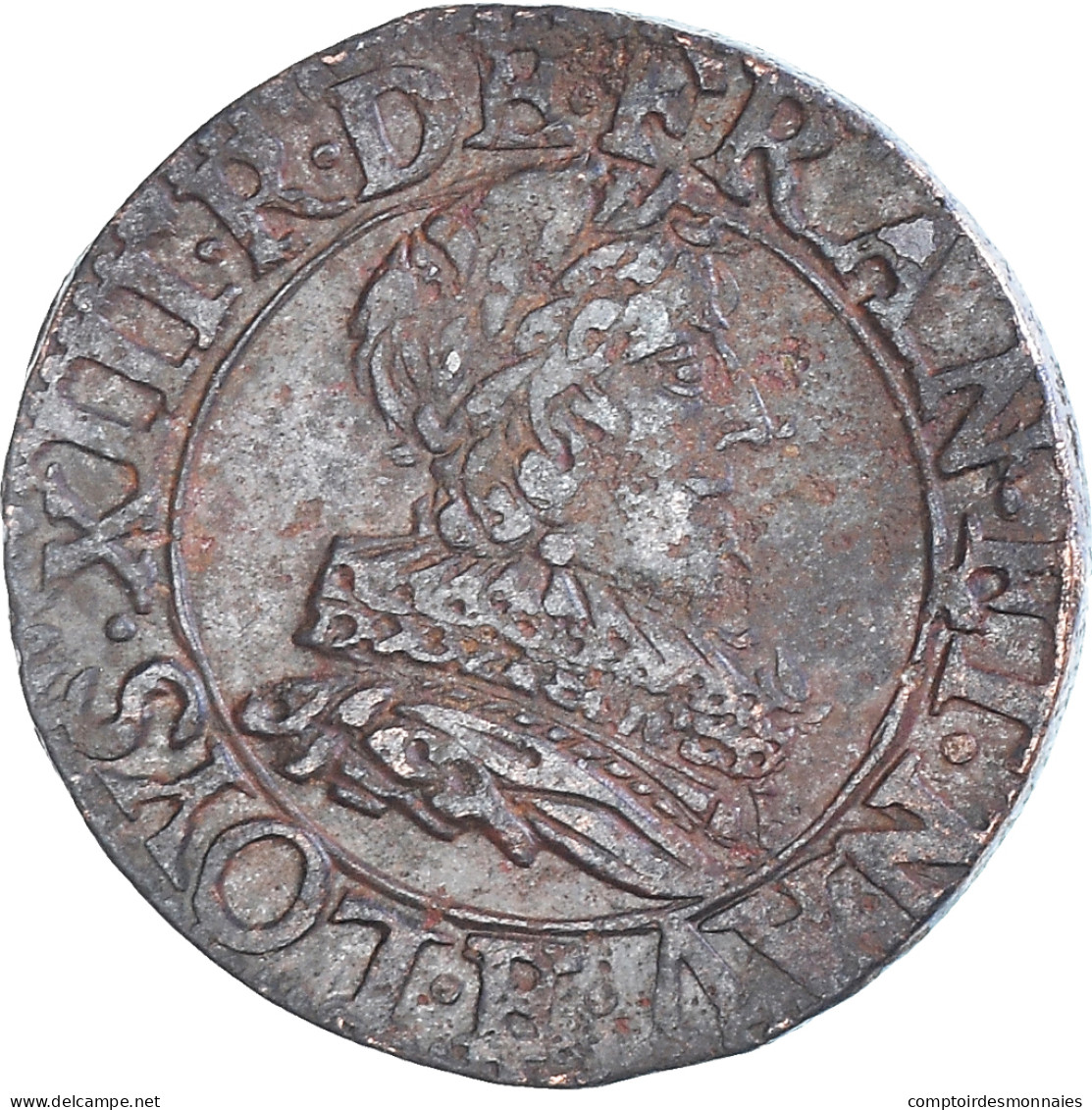 France, Louis XIII, Double Tournois, 1633, Tours, Cuivre, TTB, CGKL:440 - 1610-1643 Luis XIII El Justo