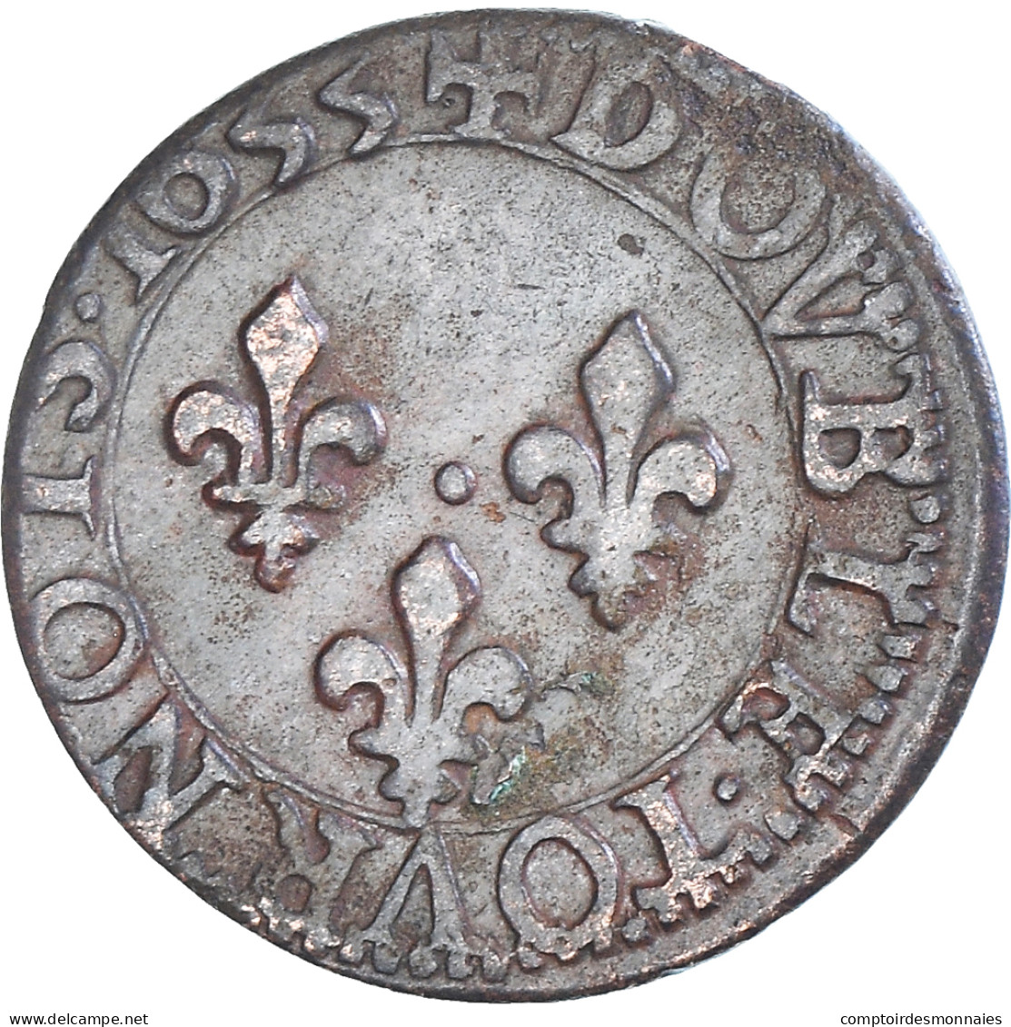 France, Louis XIII, Double Tournois, 1633, Tours, Cuivre, TTB, CGKL:440 - 1610-1643 Luigi XIII Il Giusto