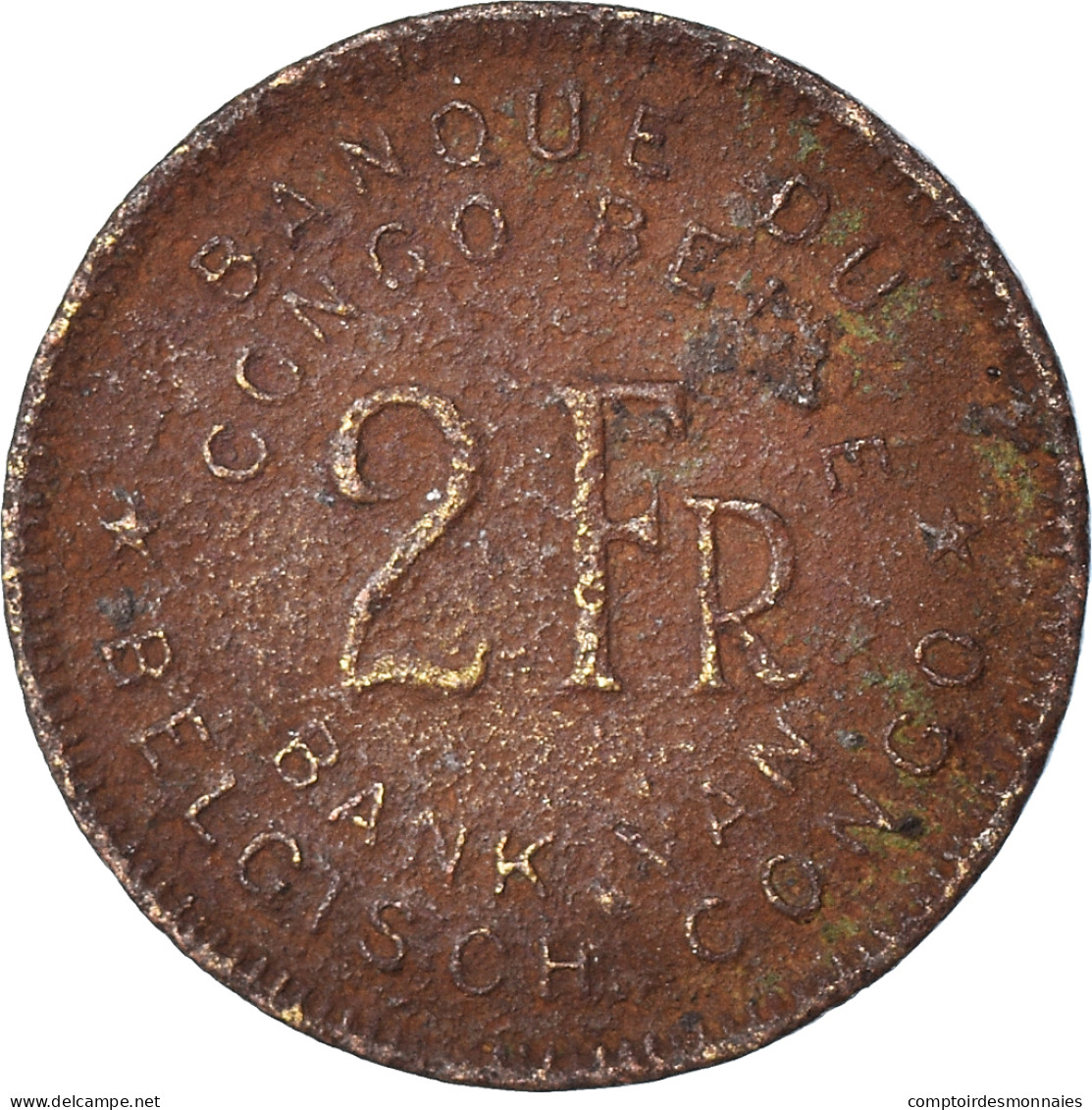 Monnaie, Congo Belge, 2 Francs, 1947 - 1945-1951: Regentschaft