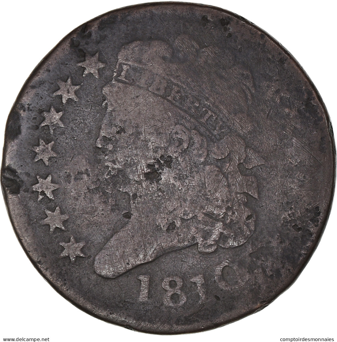 Monnaie, États-Unis, Classic Head Half Cent, Half Cent, 1810, U.S. Mint - Half Cents