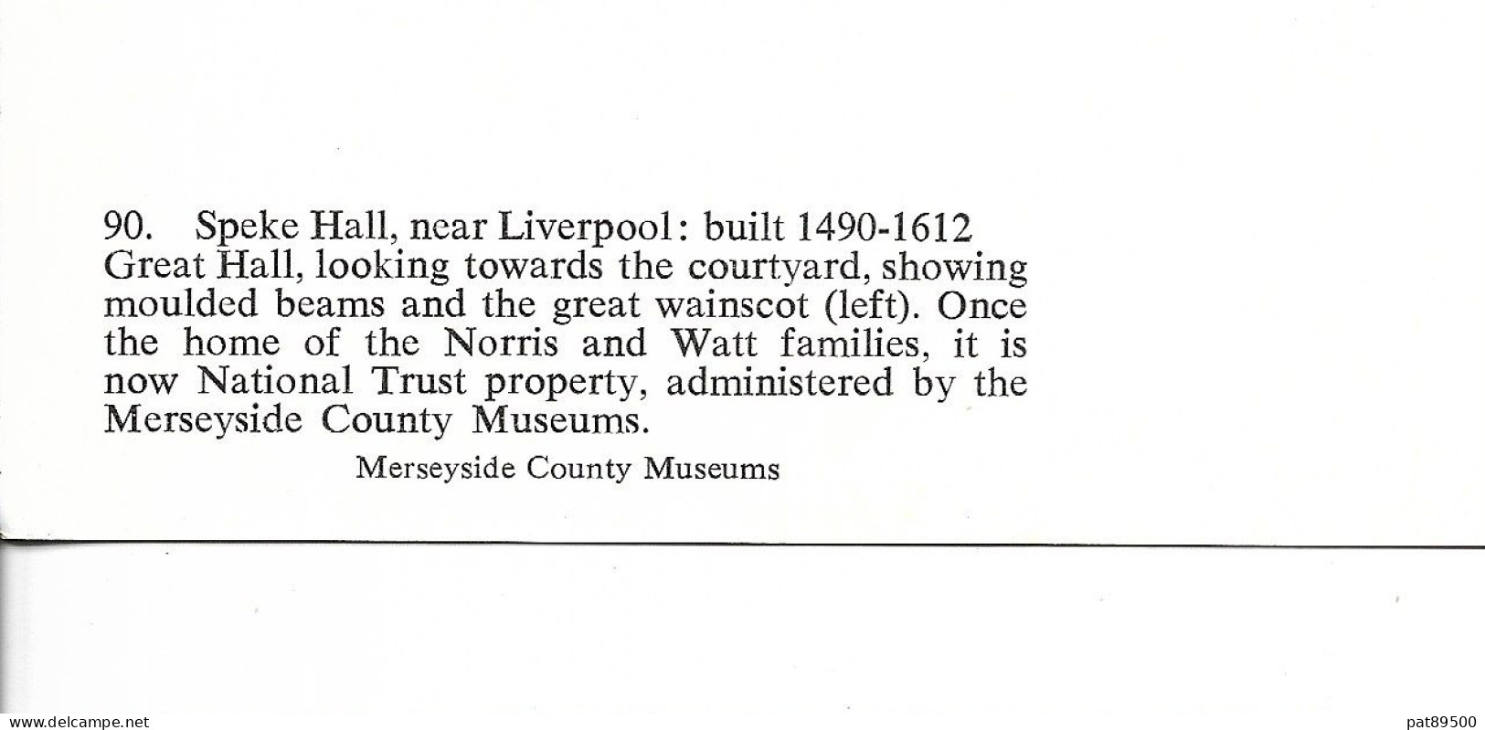 Grande-Bretagne/ LIVERPOOL  / SPEKE HALL NEAR LIVERPOOL  (MUSEE)  / CPM N° 90 Neuve TTBE Peu Courante - Liverpool