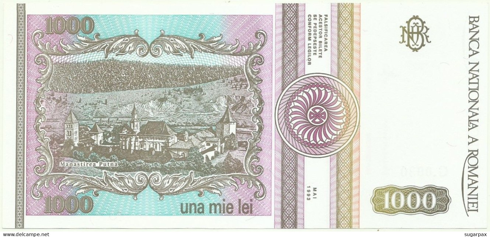 ROMANIA - 1 000 Lei - 05.1993 - Pick 102 - Unc. - Série G.0030 - 1000 - Roumanie