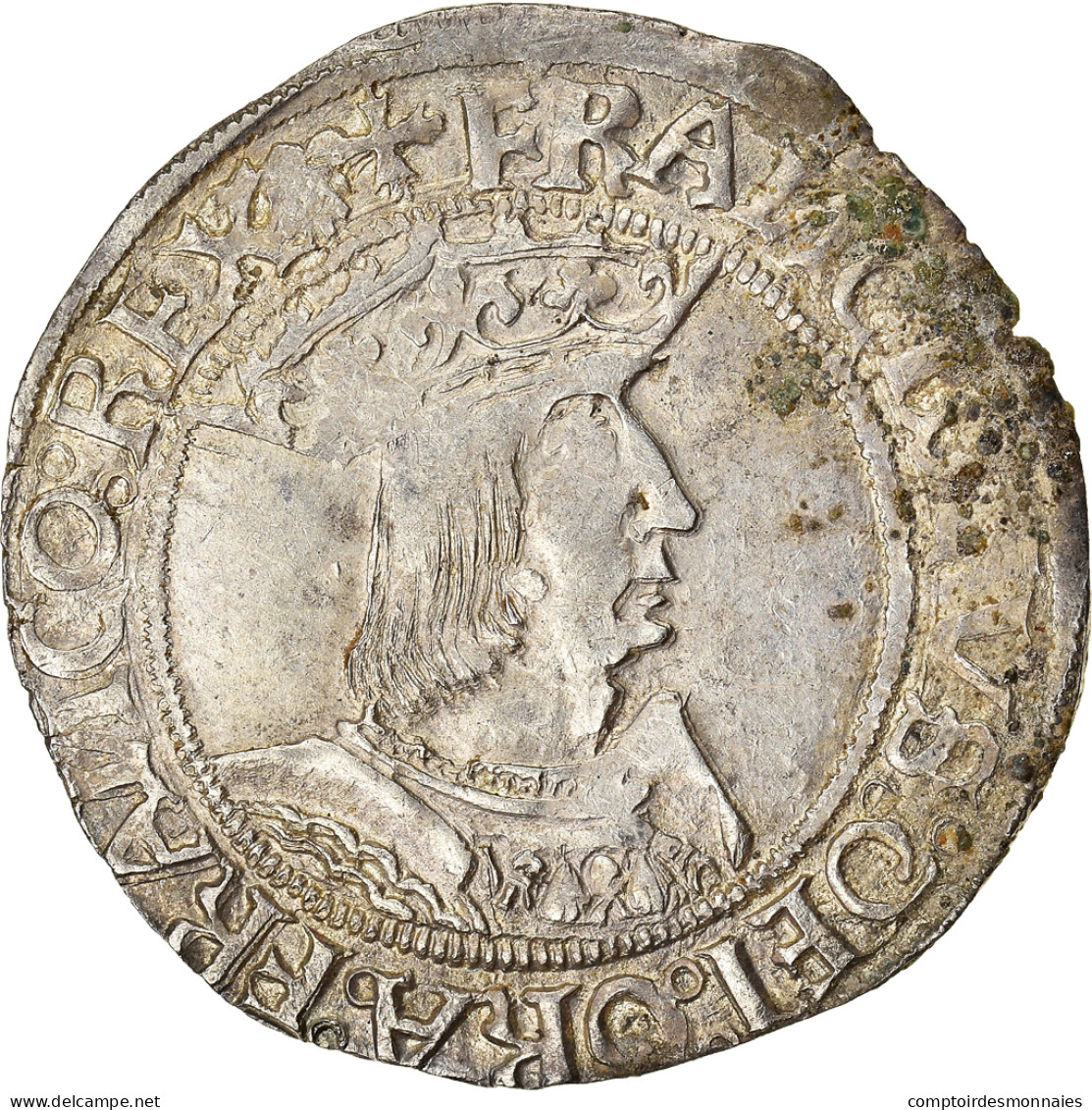 France, François Ier, 1/2 Teston, Dijon, "Collection Docteur F.", Argent, SUP - 1515-1547 Frans I