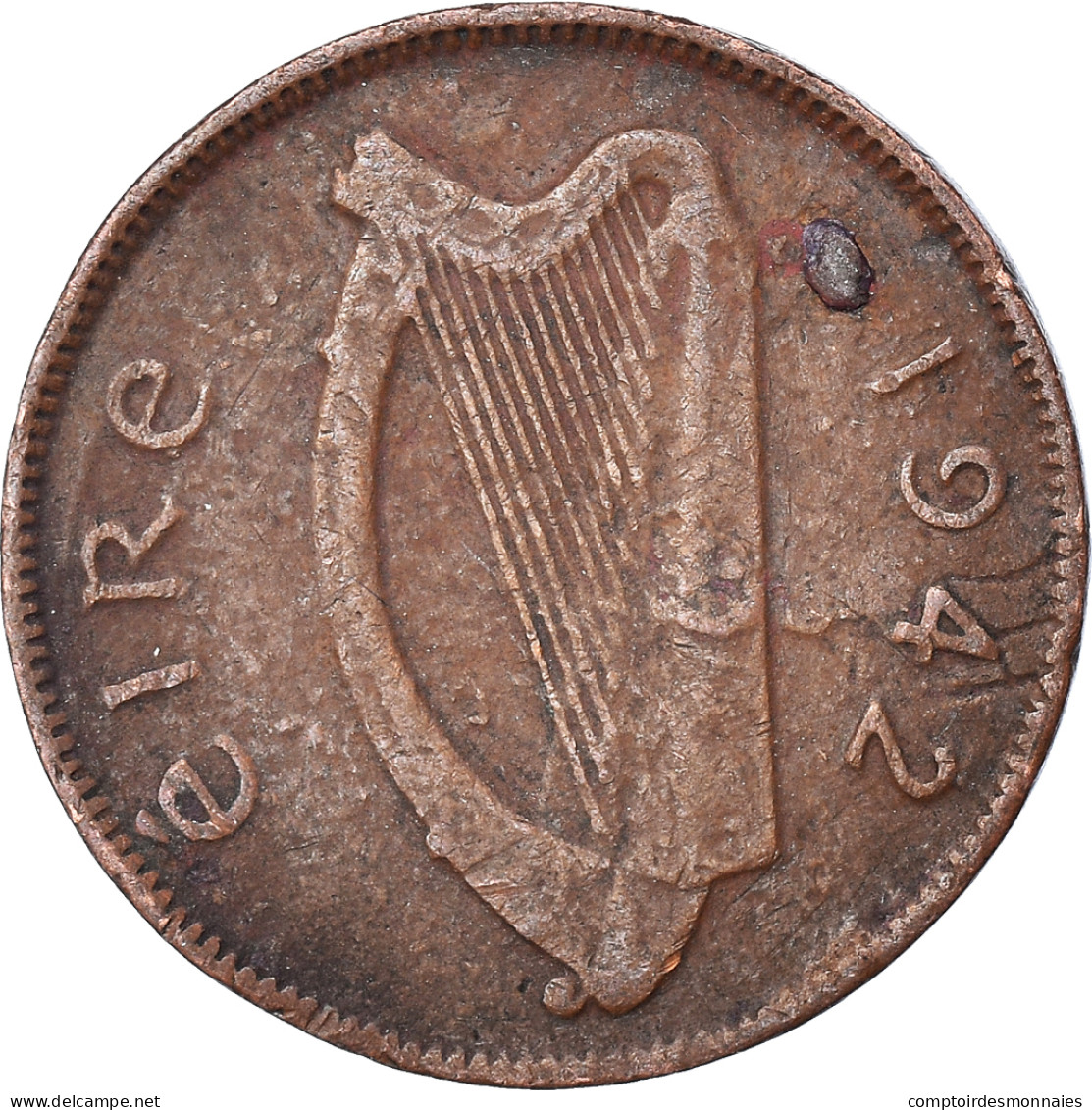 Monnaie, République D'Irlande, 1/2 Penny, 1942 - Ireland