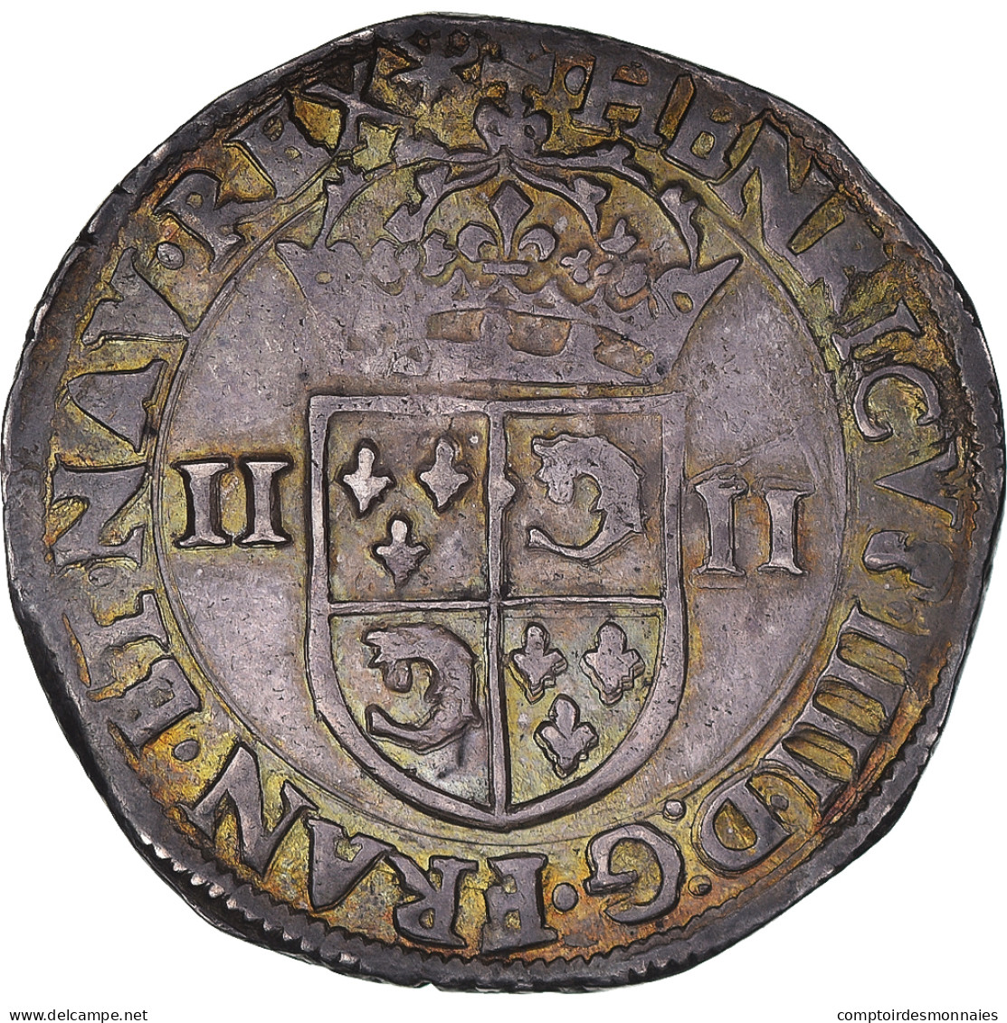 Monnaie, France, Henri IV, 1/4 écu Du Dauphiné, 1605, Grenoble, SUP, Argent - 1589-1610 Enrique IV