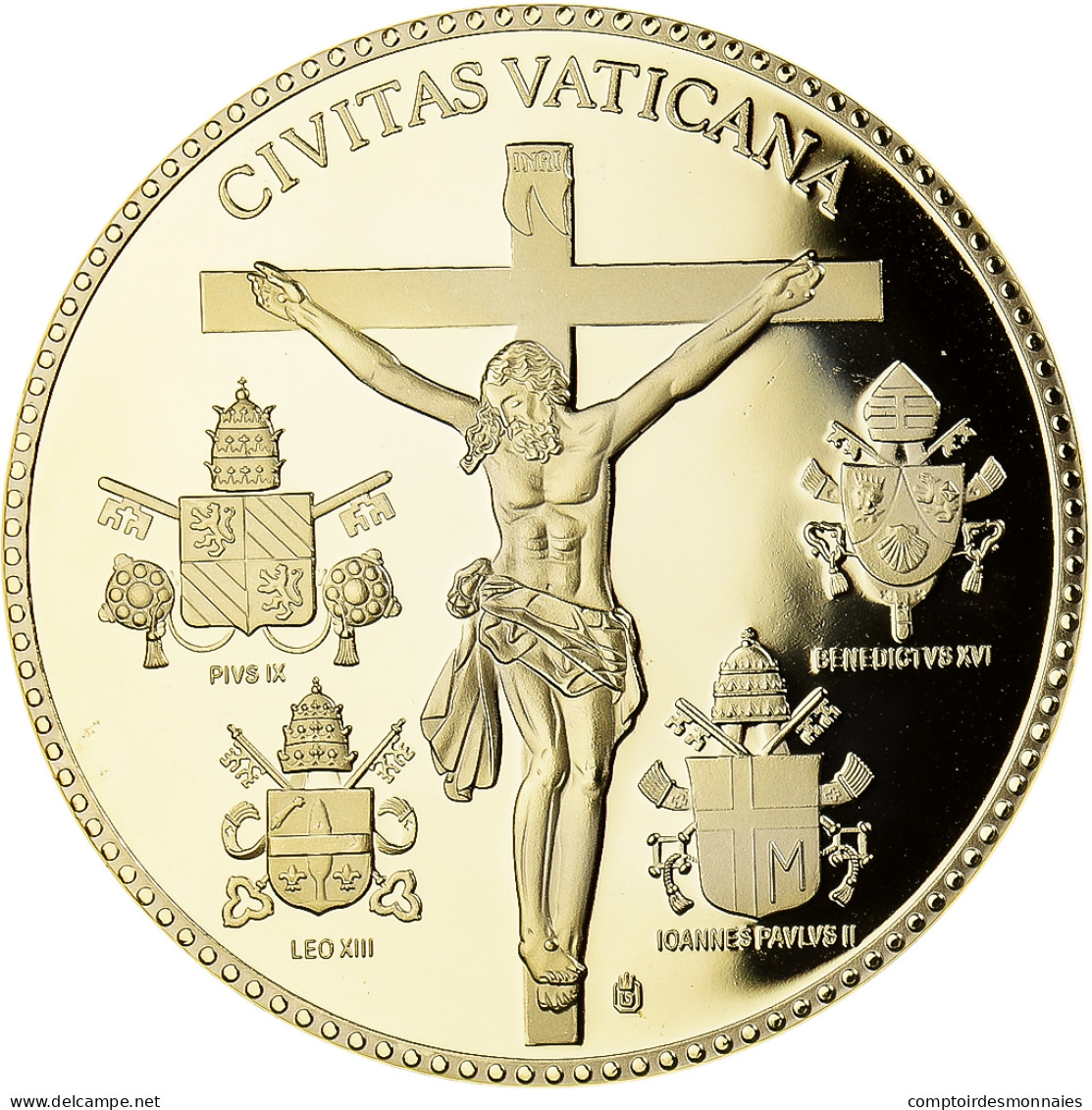 Vatican, Médaille, Le Pape Benoit XVI, 2005, SPL+, Copper Gilt - Andere & Zonder Classificatie