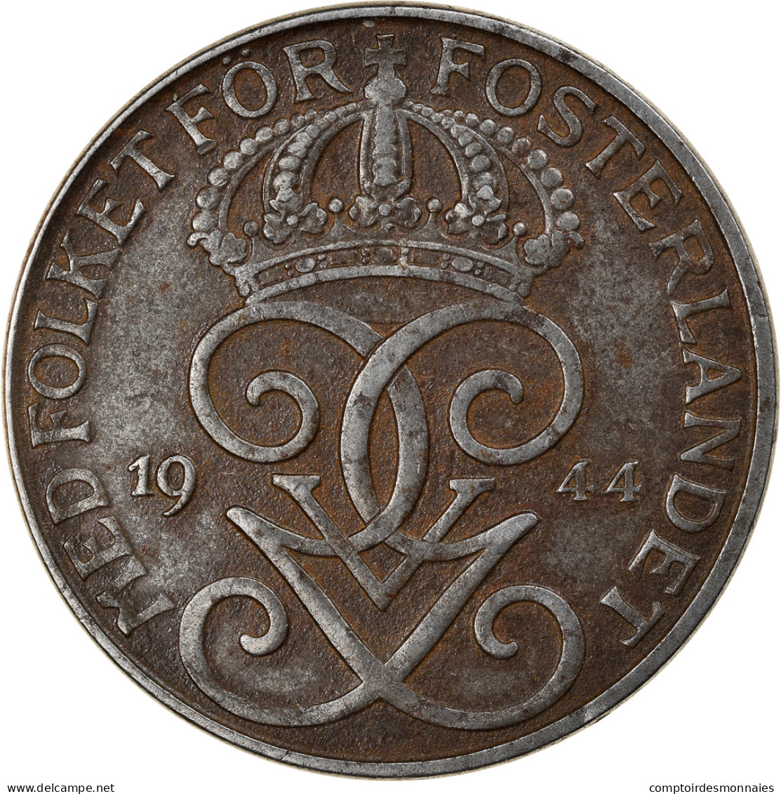 Monnaie, Suède, Gustaf V, 5 Öre, 1944, TB+, Iron, KM:812 - Suède