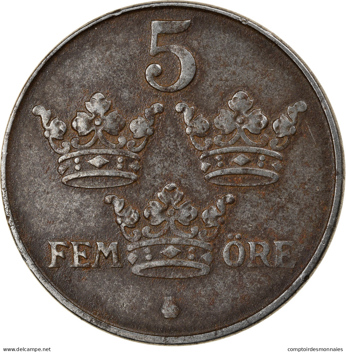 Monnaie, Suède, Gustaf V, 5 Öre, 1944, TB+, Iron, KM:812 - Suède