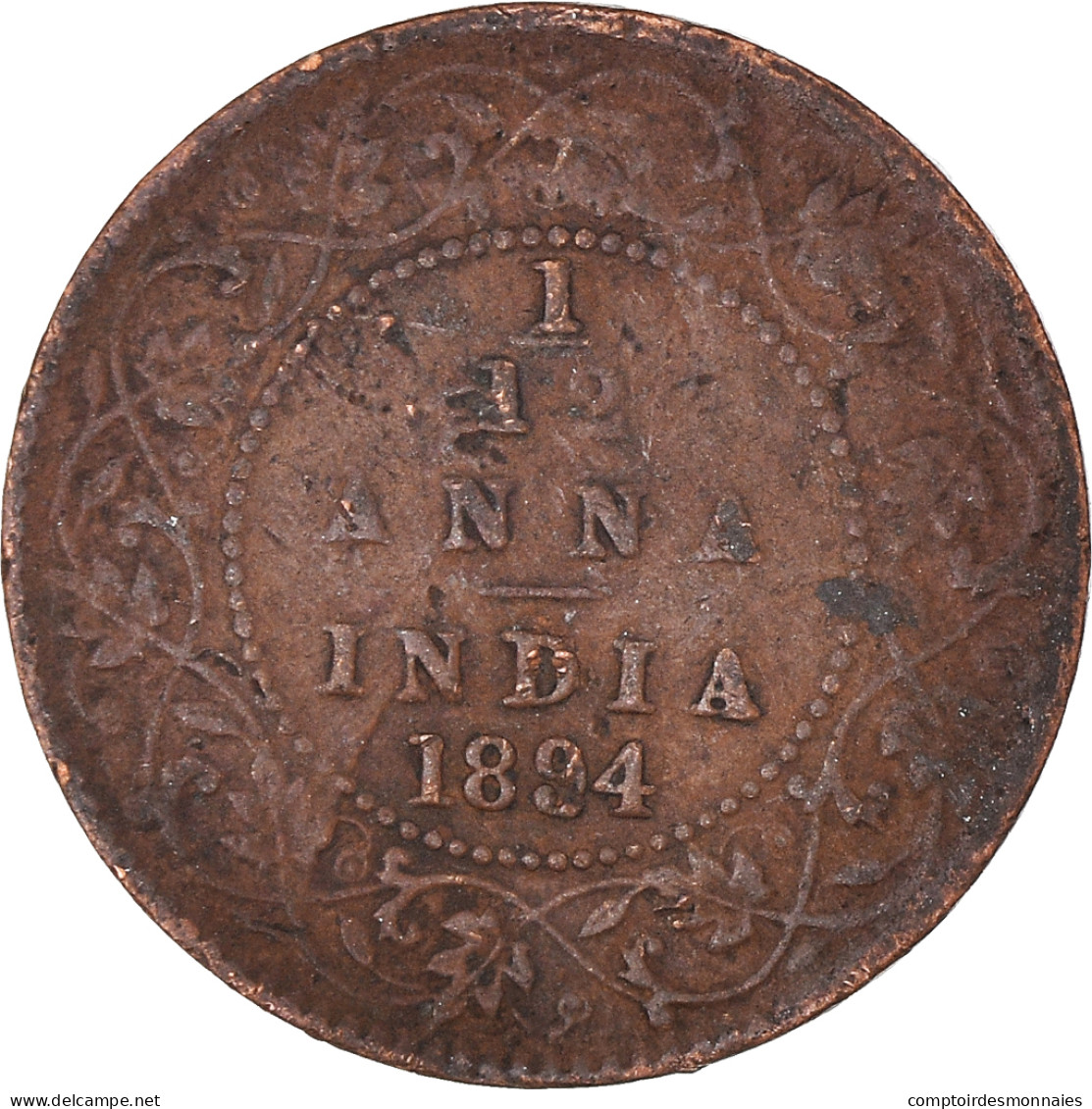 Monnaie, Inde Britannique, Victoria, 1/12 Anna, 1 Pie, 1894, Calcutta, TB+ - Kolonies