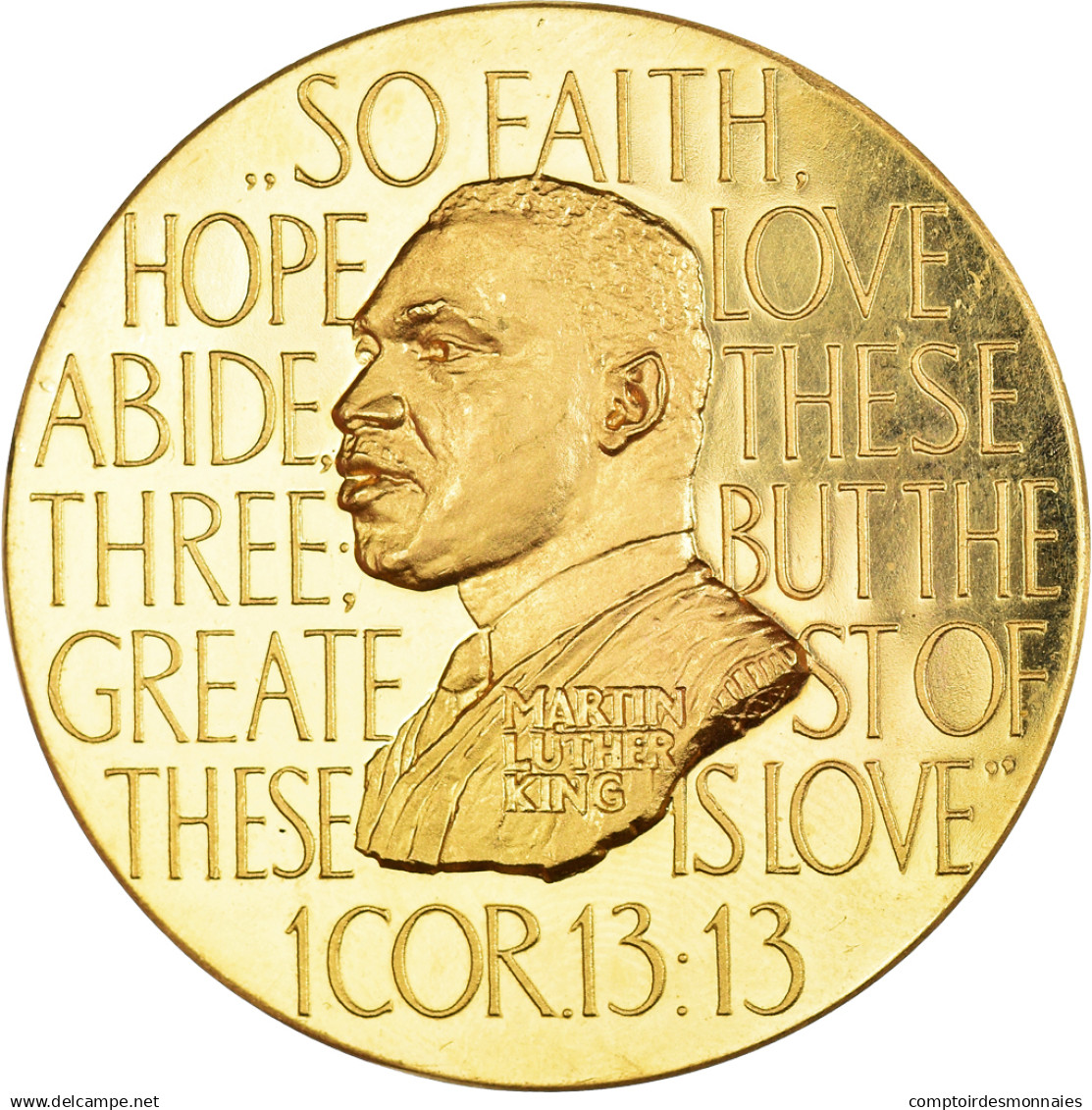 États-Unis, Médaille, Martin Luther King, Civil Rights Act, SPL, Or - Autres & Non Classés