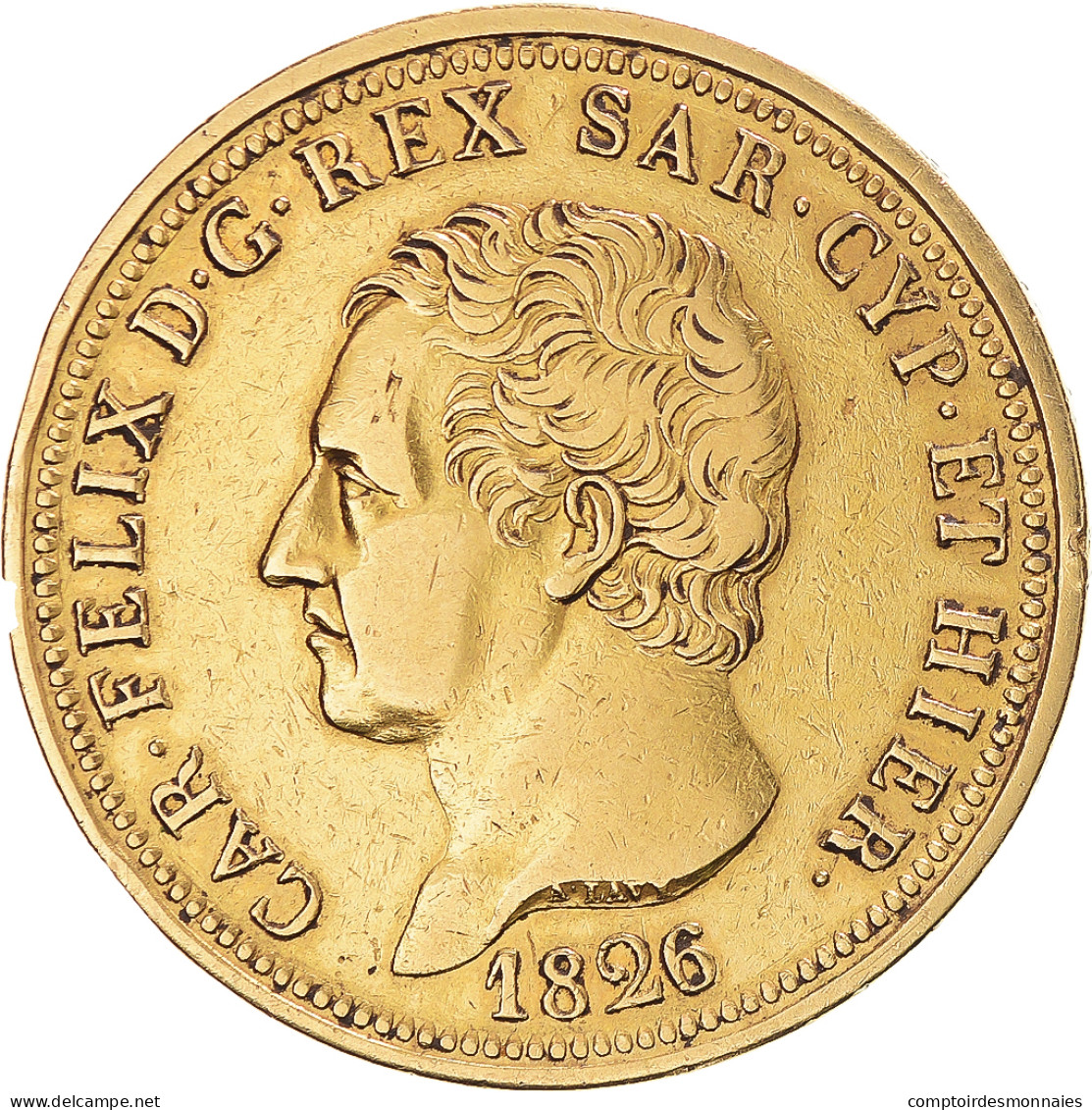 Monnaie, États Italiens, SARDINIA, Carlo Felice, 80 Lire, 1826, Torino, TTB - Italian Piedmont-Sardinia-Savoie