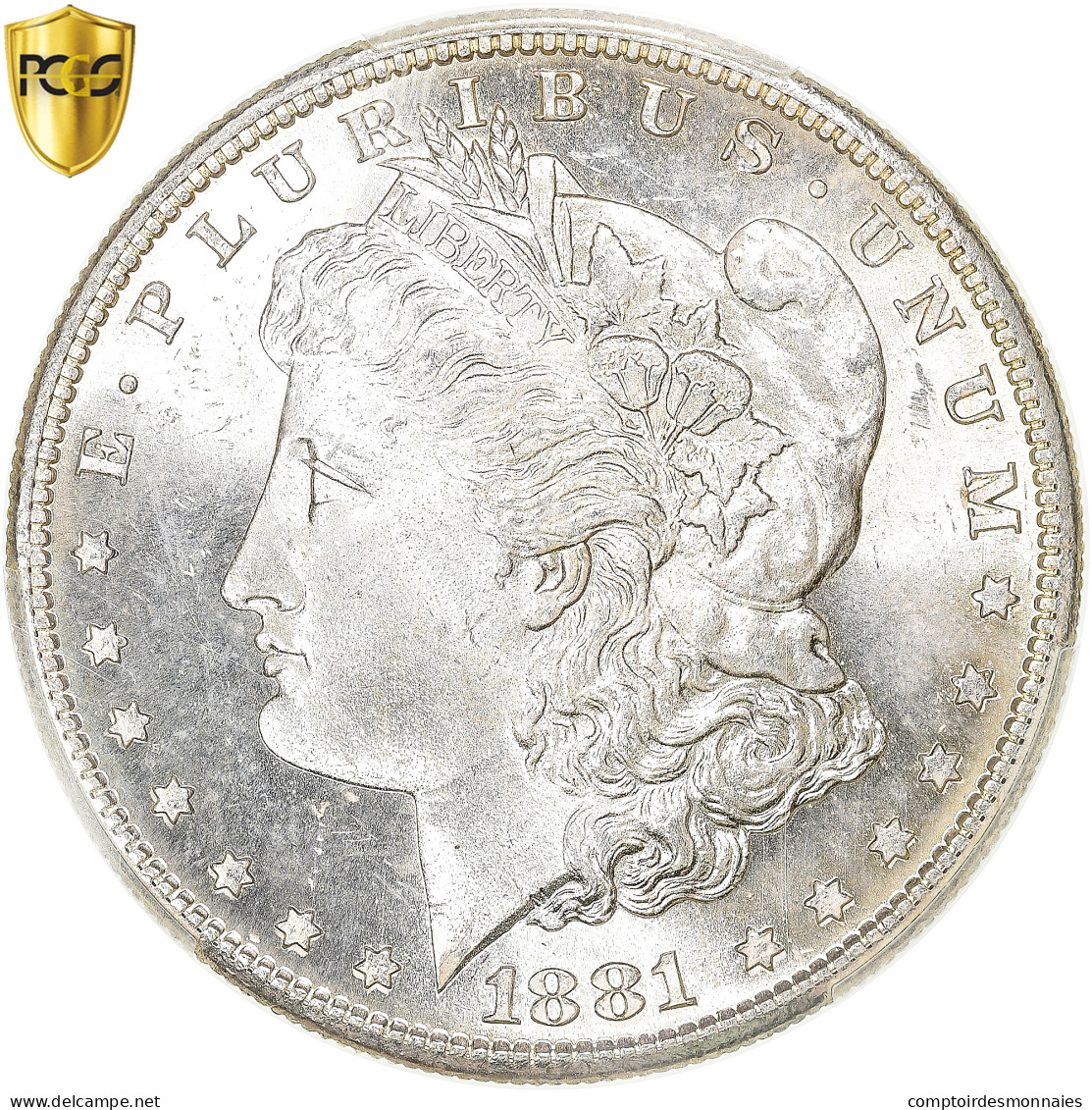 Monnaie, États-Unis, Morgan Dollar, 1881, U.S. Mint, San Francisco, PCGS, MS65 - 1878-1921: Morgan