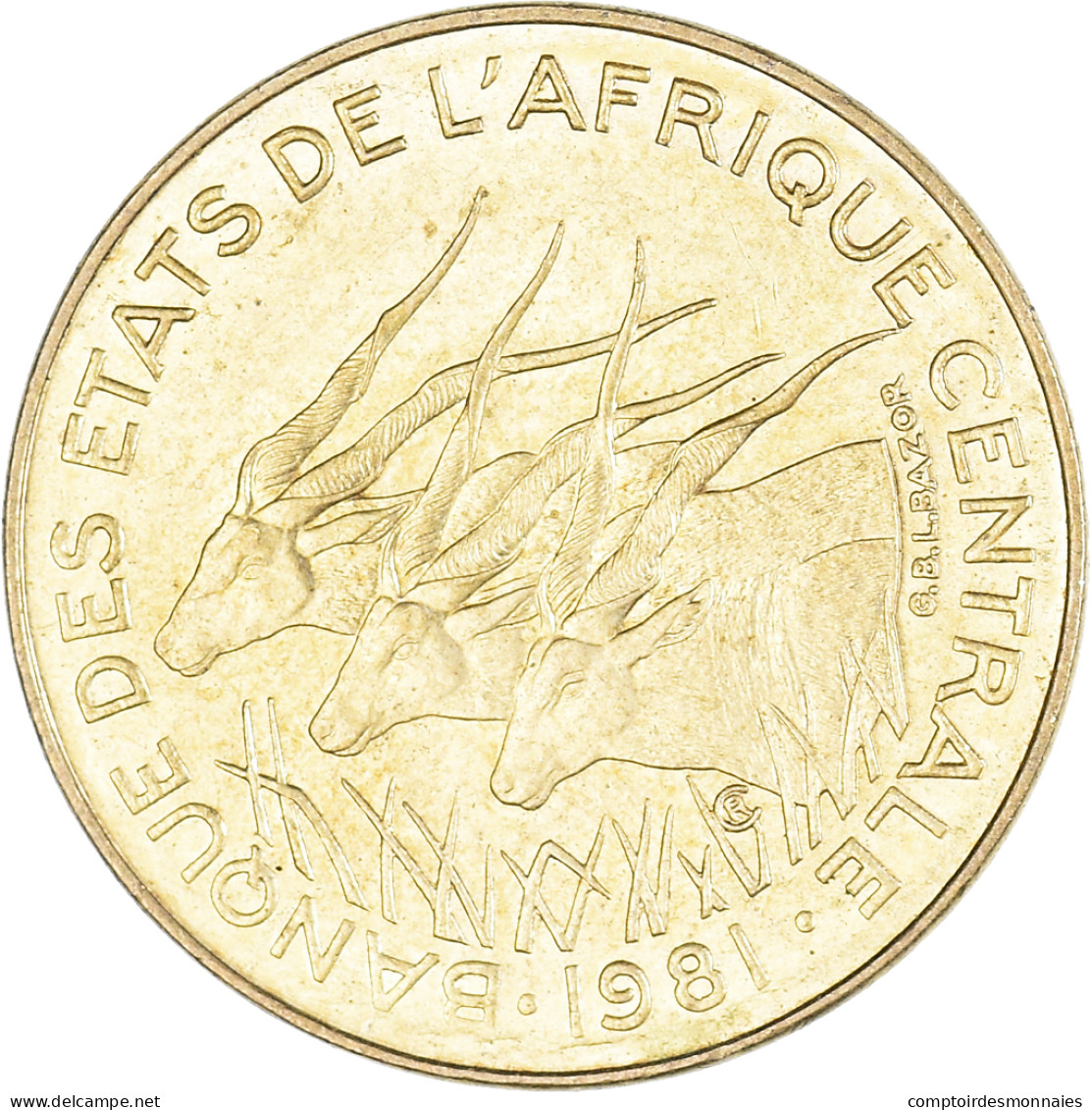 Monnaie, États De L'Afrique Centrale, 5 Francs, 1981 - Kameroen